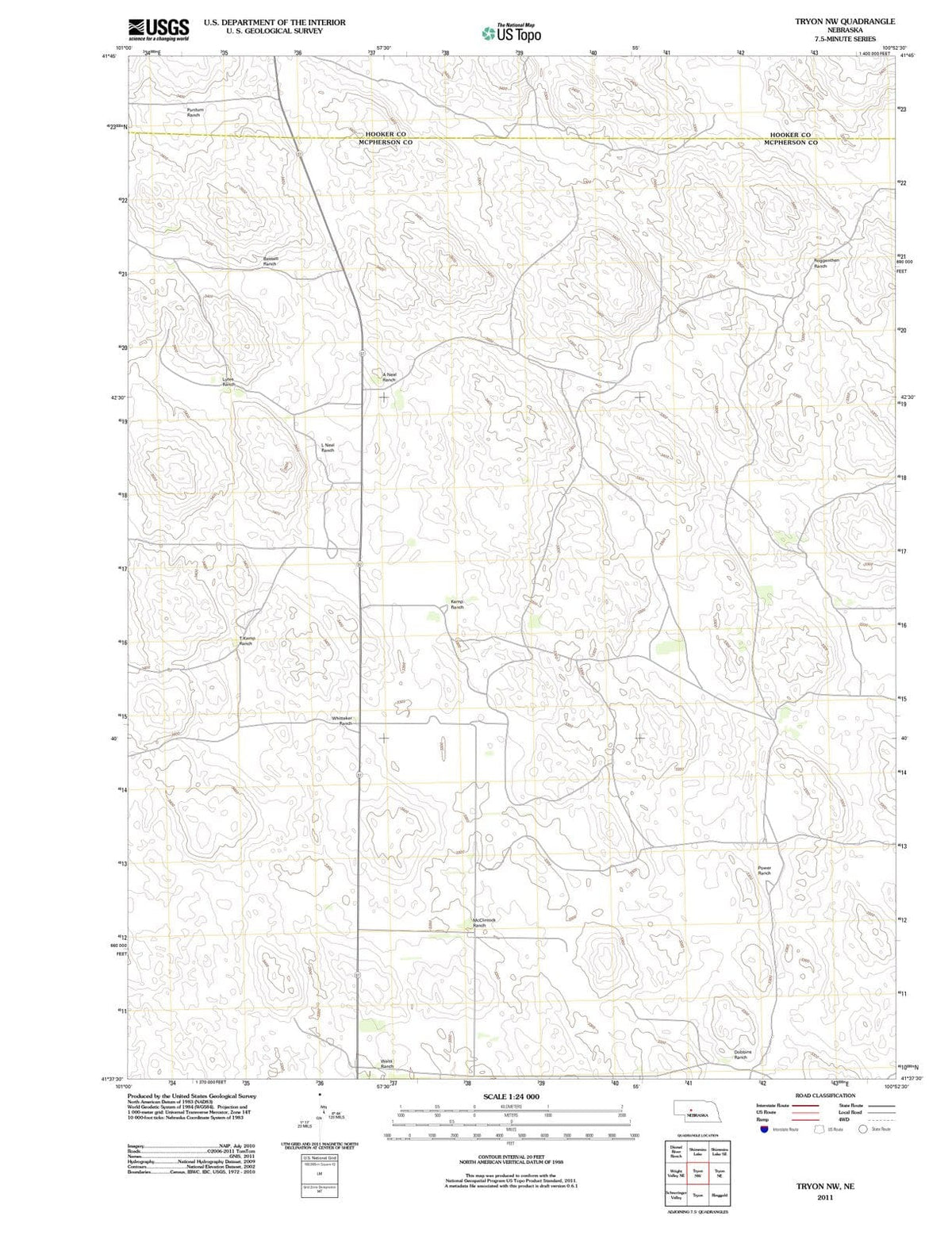2011 Tryon, NE - Nebraska - USGS Topographic Map v3