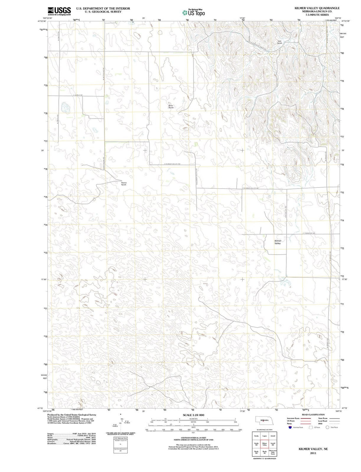 2011 Kilmer Valley, NE - Nebraska - USGS Topographic Map