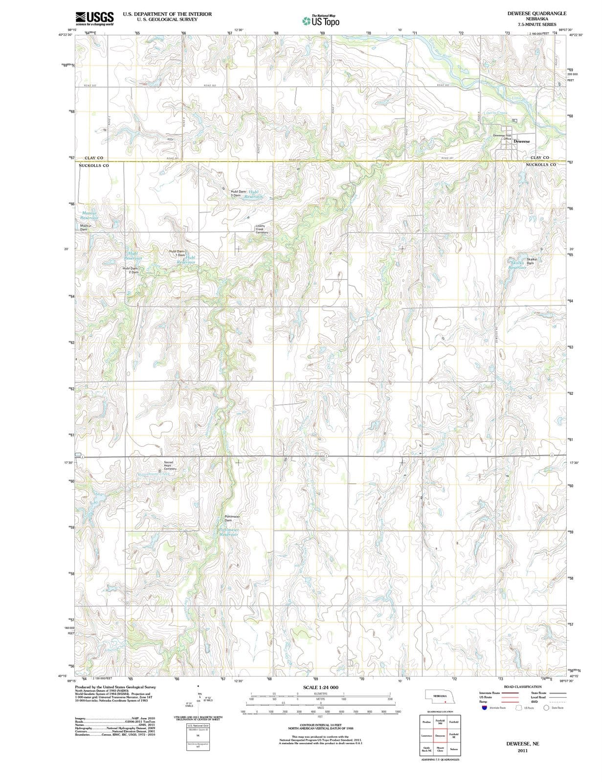 2011 Deweese, NE - Nebraska - USGS Topographic Map