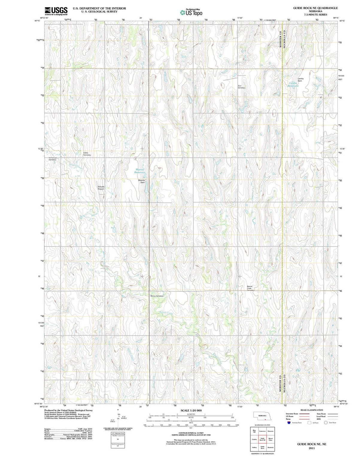 2011 Guide Rock, NE - Nebraska - USGS Topographic Map