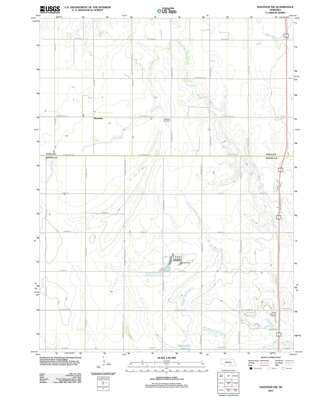 2011 Hastings, NE - Nebraska - USGS Topographic Map