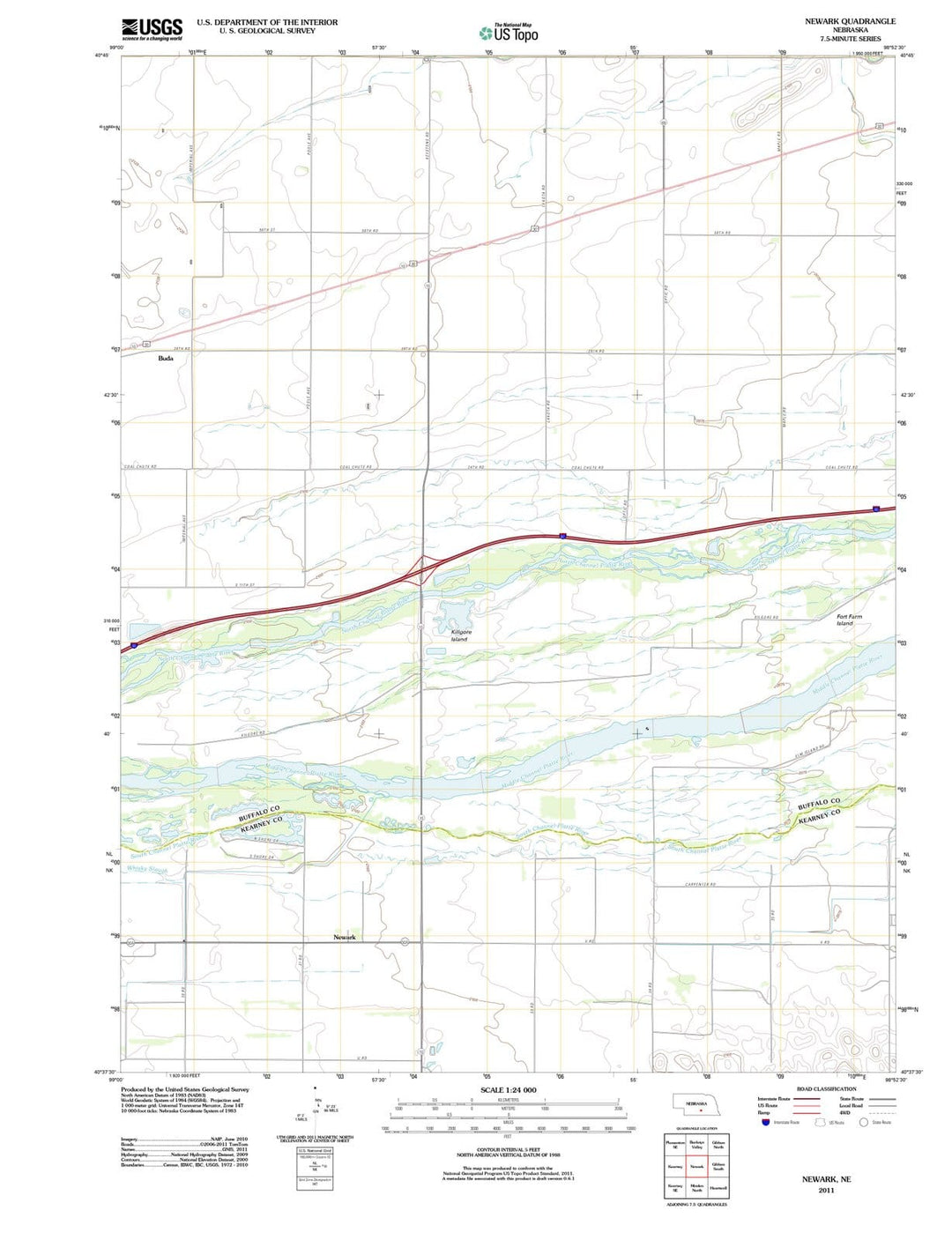 2011 Newark, NE - Nebraska - USGS Topographic Map