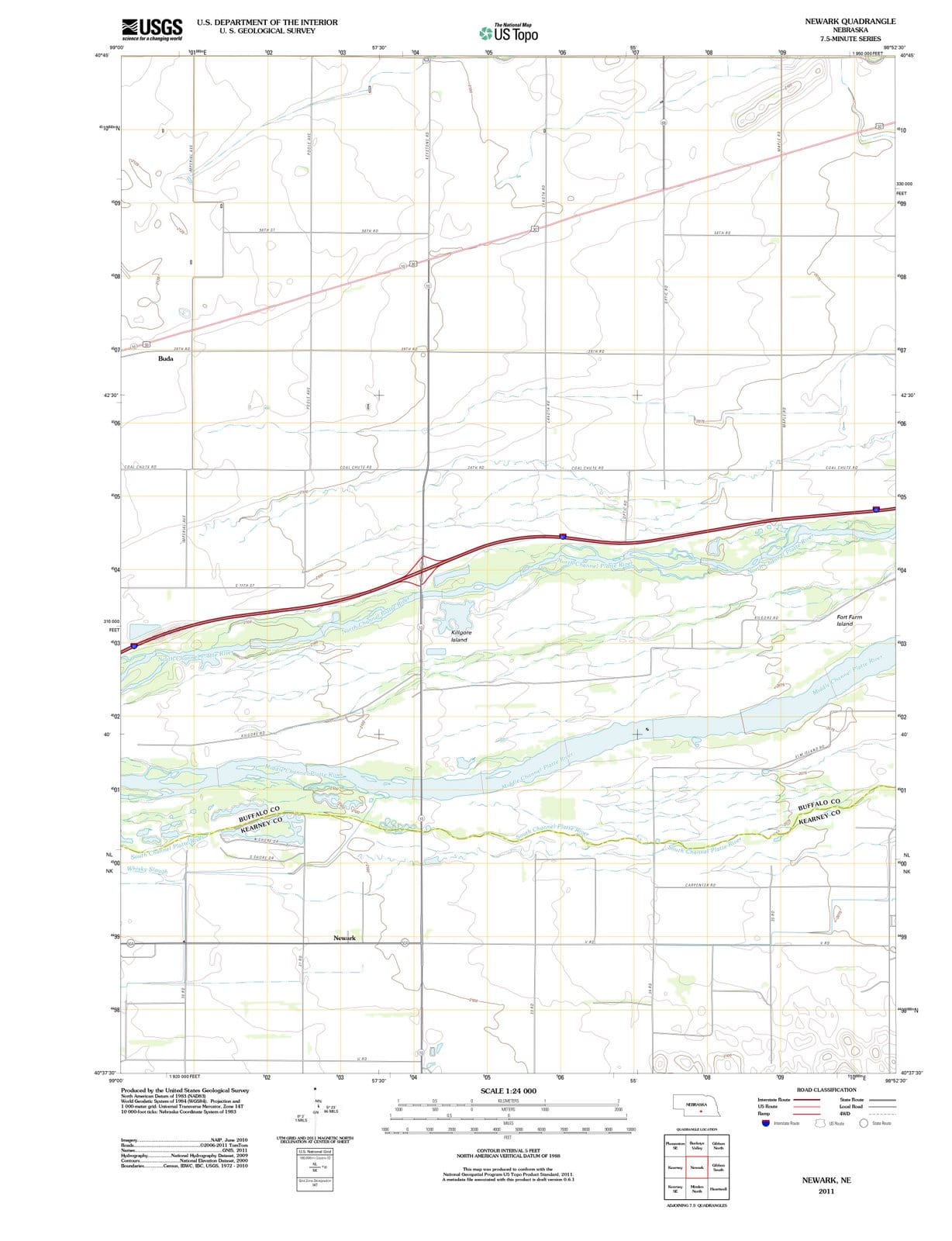 2011 Newark, NE - Nebraska - USGS Topographic Map