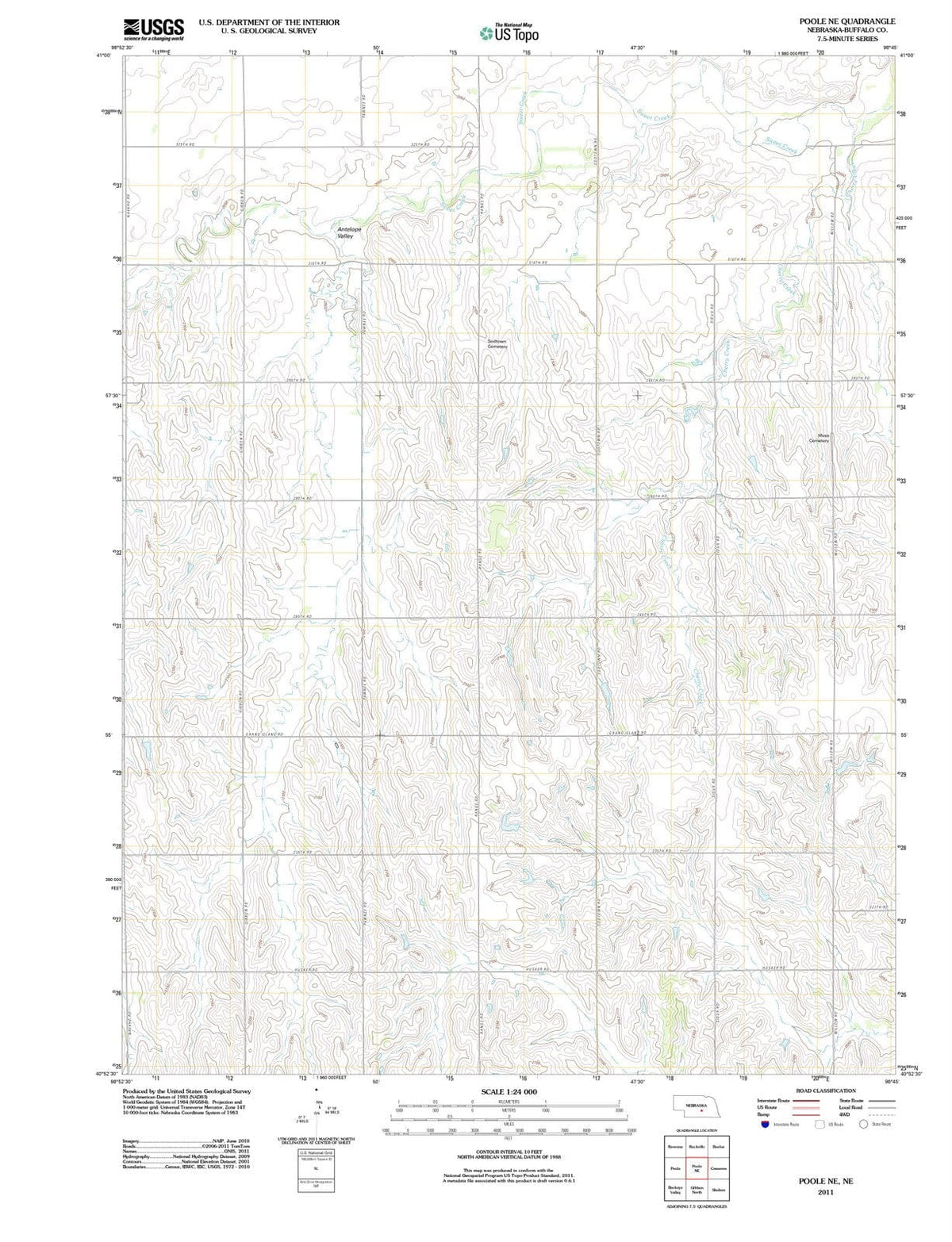2011 Poole, NE - Nebraska - USGS Topographic Map v2