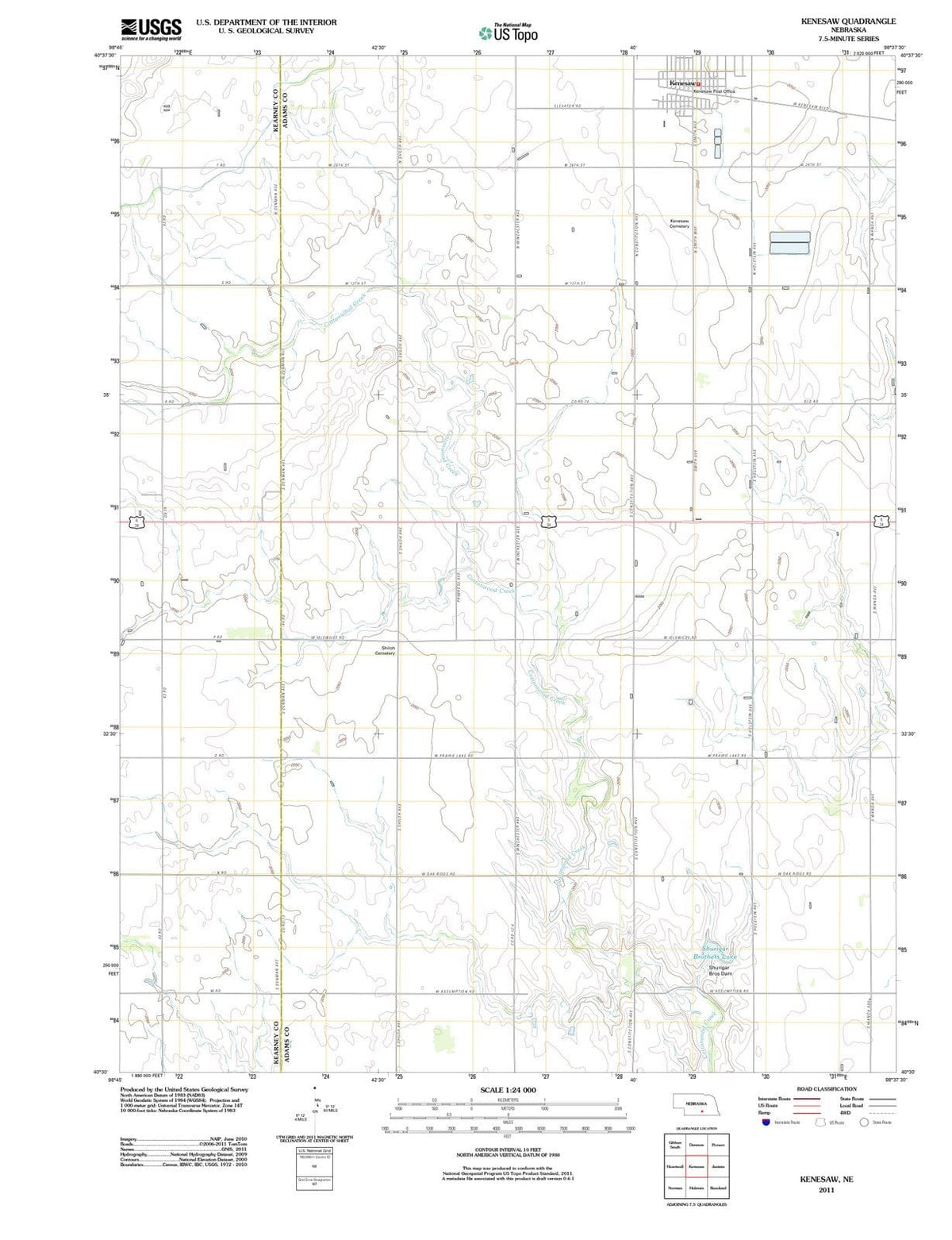 2011 Kenesaw, NE - Nebraska - USGS Topographic Map