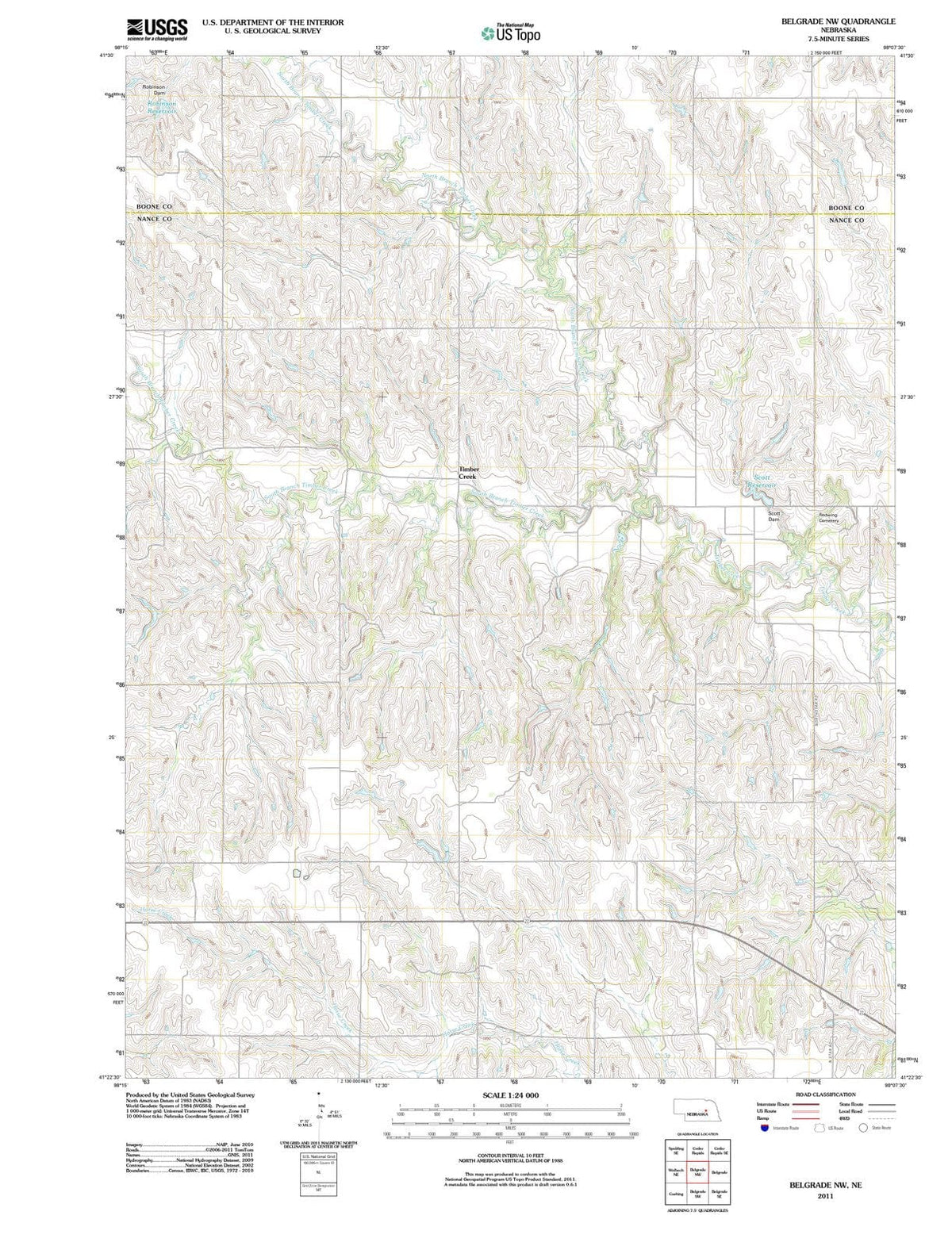2011 Belgrade, NE - Nebraska - USGS Topographic Map v2