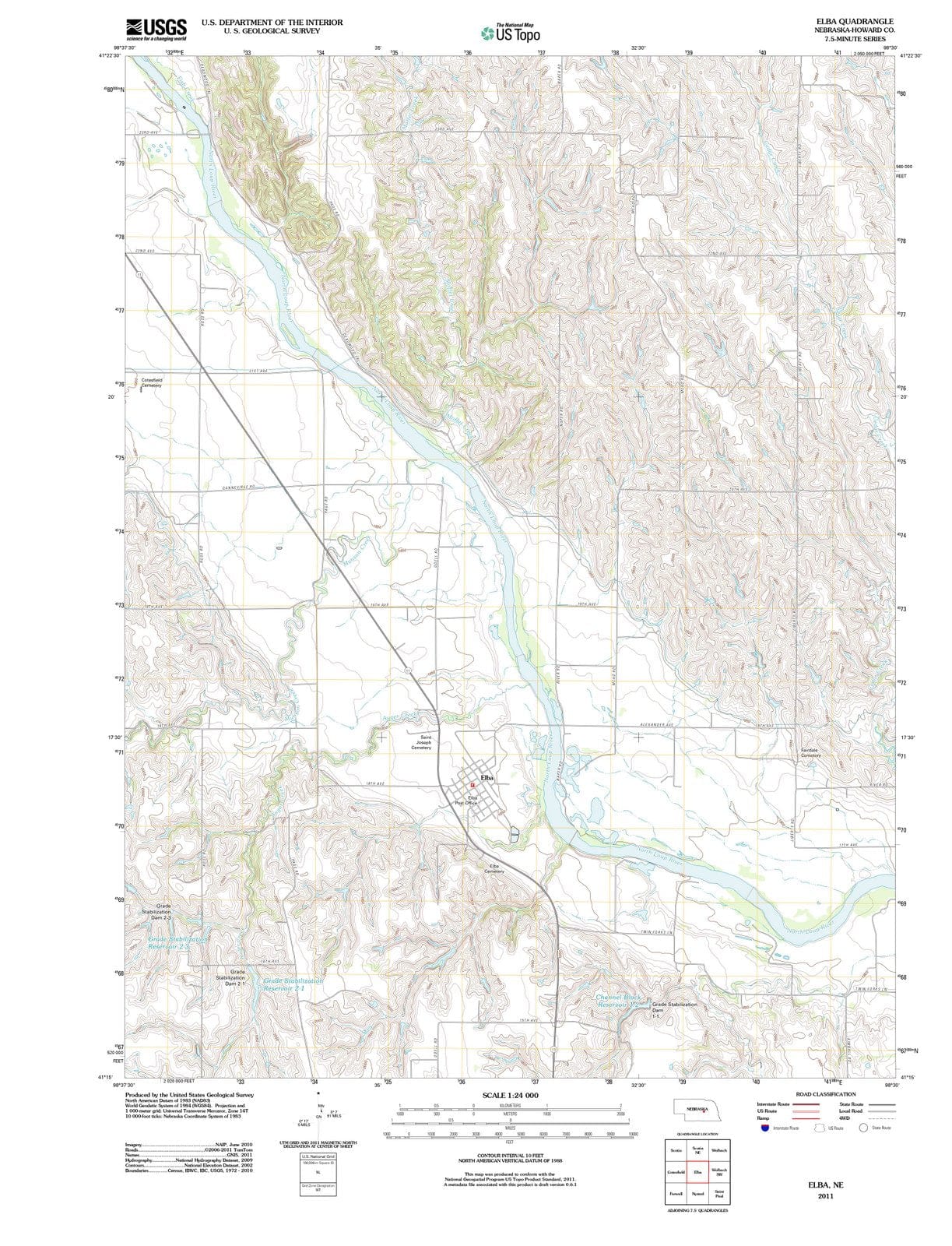 2011 Elba, NE - Nebraska - USGS Topographic Map