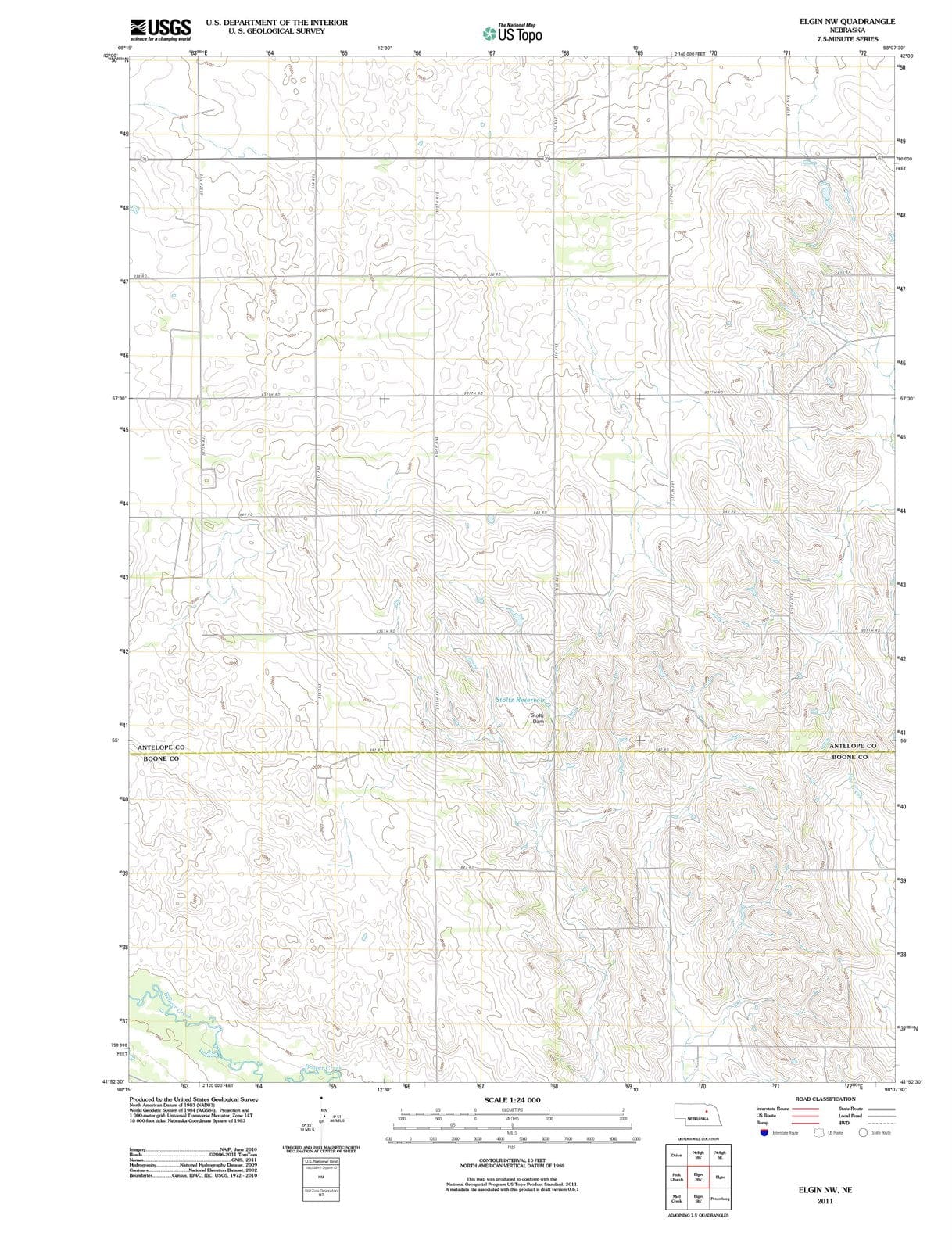 2011 Elgin, NE - Nebraska - USGS Topographic Map