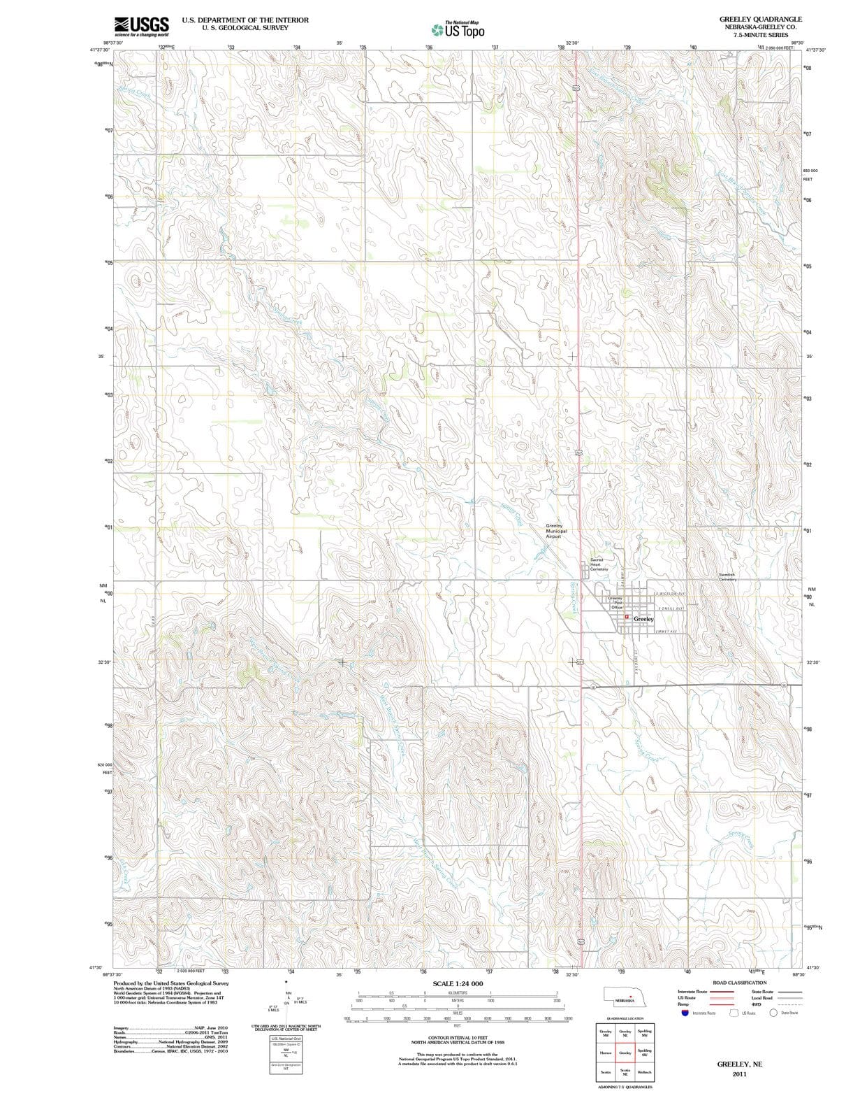 2011 Greeley, NE - Nebraska - USGS Topographic Map