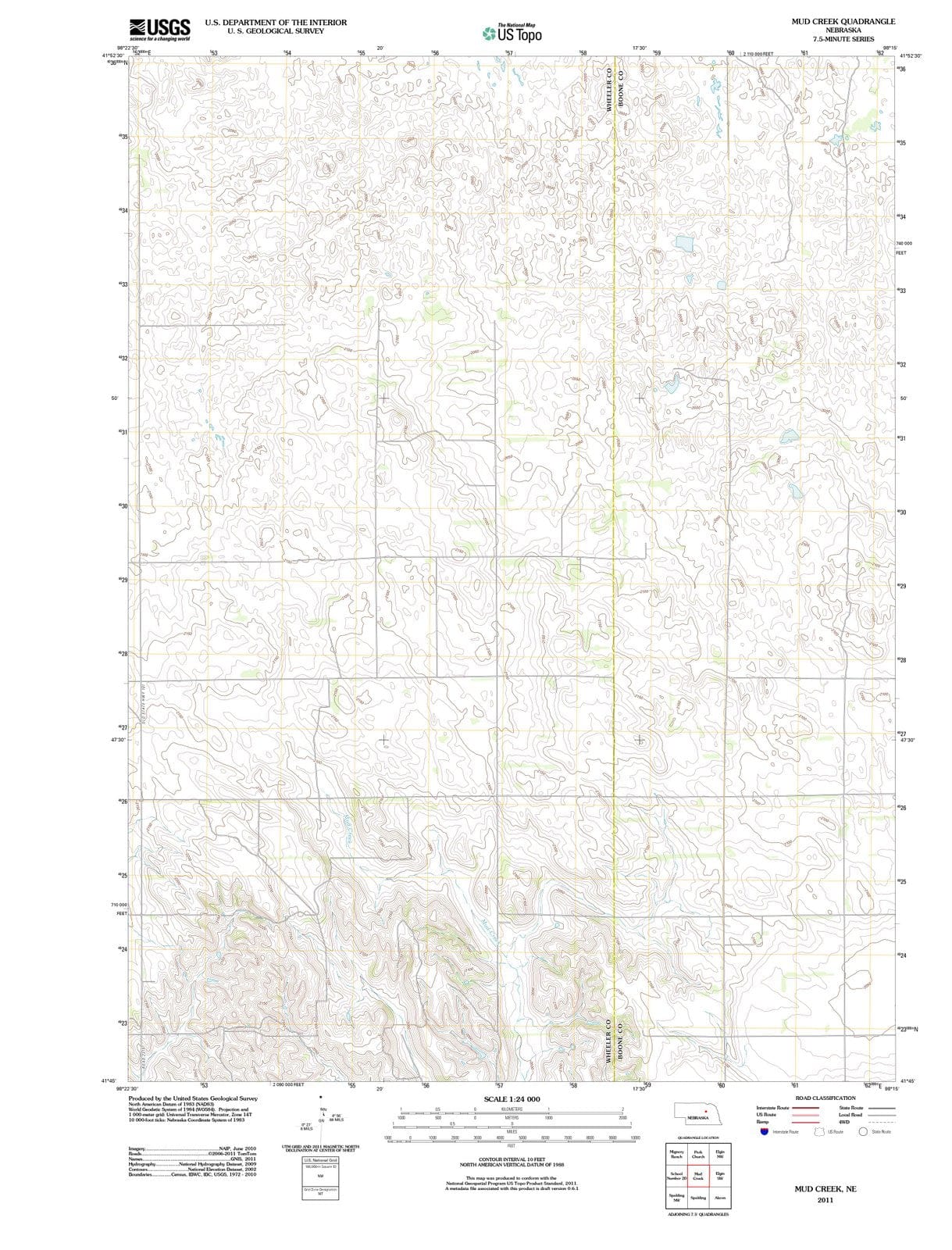 2011 Mud Creek, NE - Nebraska - USGS Topographic Map