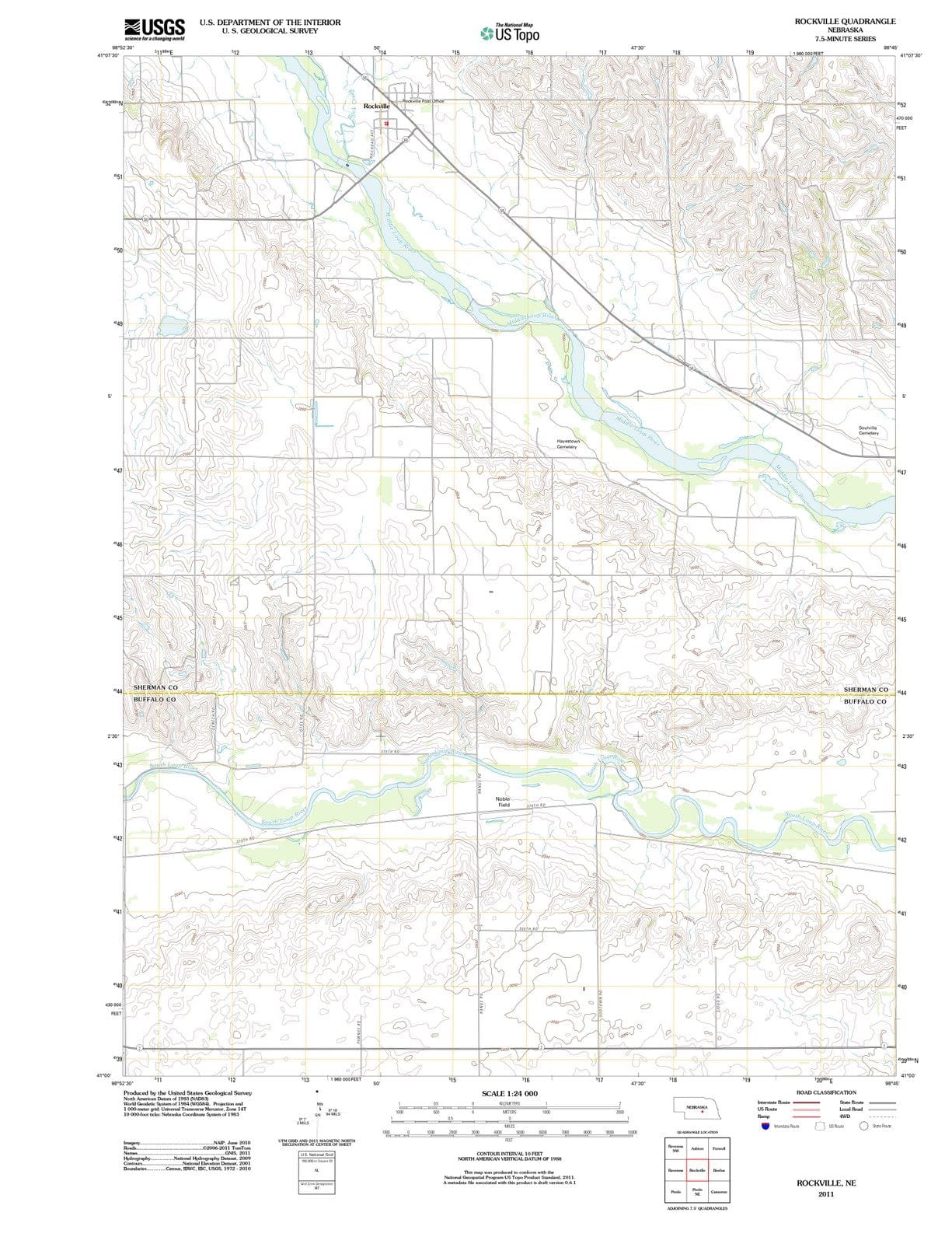 2011 Rockville, NE - Nebraska - USGS Topographic Map