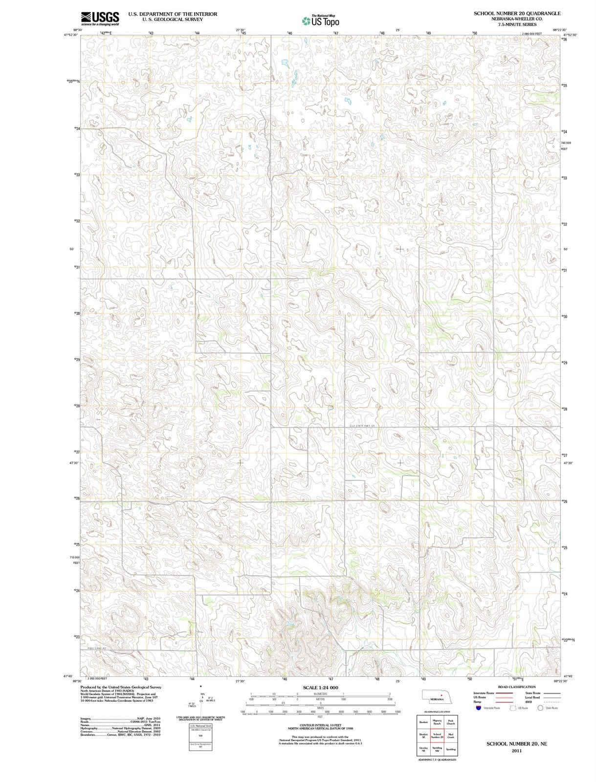 2011 School Number 20, NE - Nebraska - USGS Topographic Map