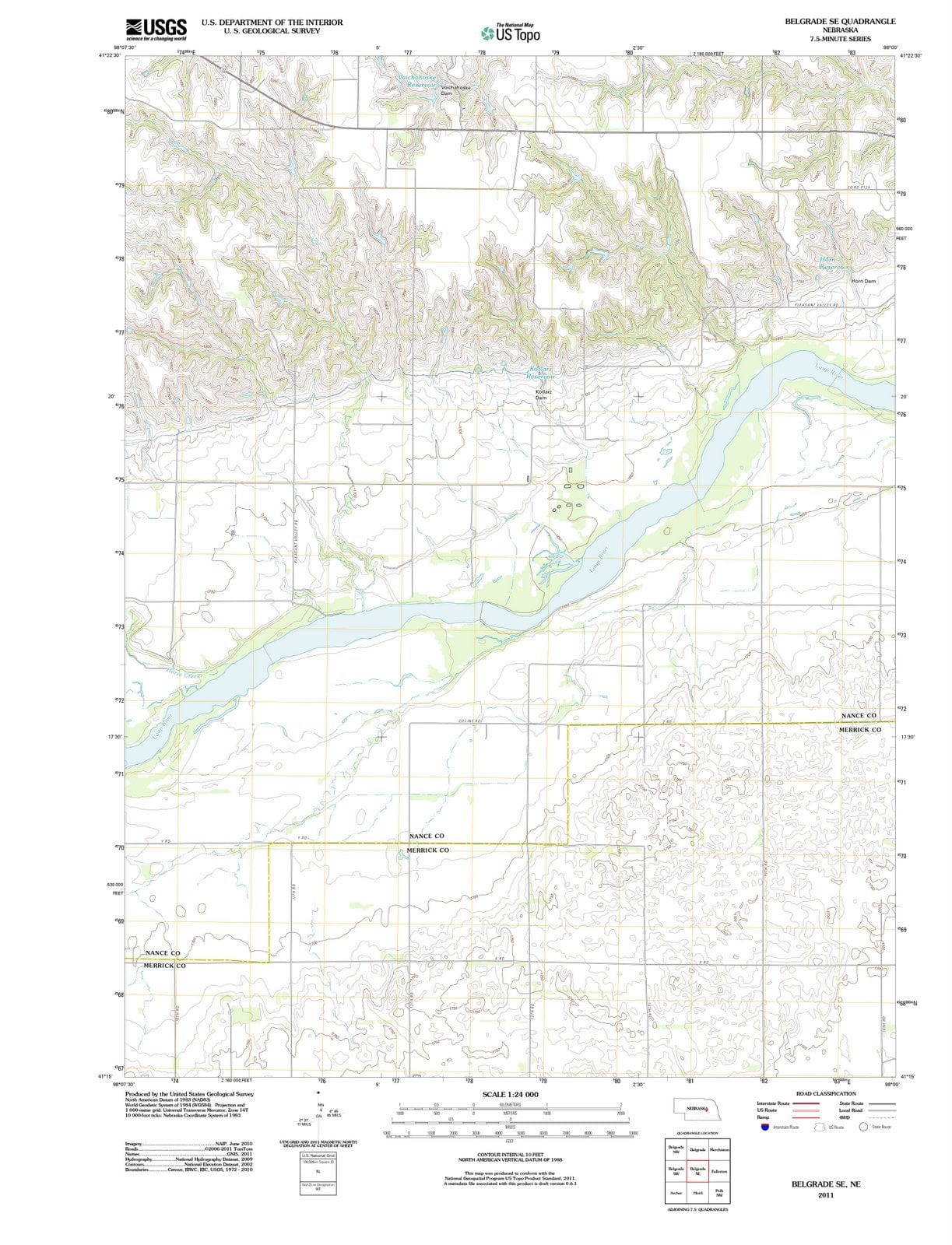 2011 Belgrade, NE - Nebraska - USGS Topographic Map v4