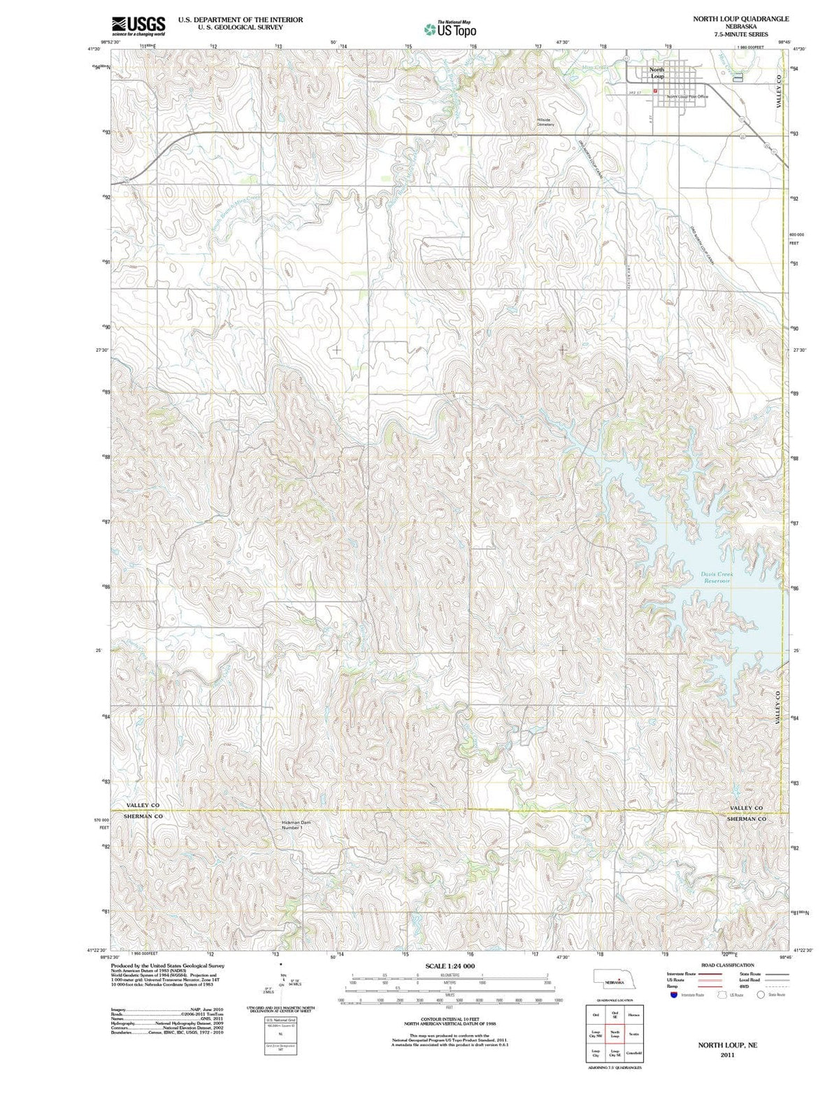 2011 North Loup, NE - Nebraska - USGS Topographic Map