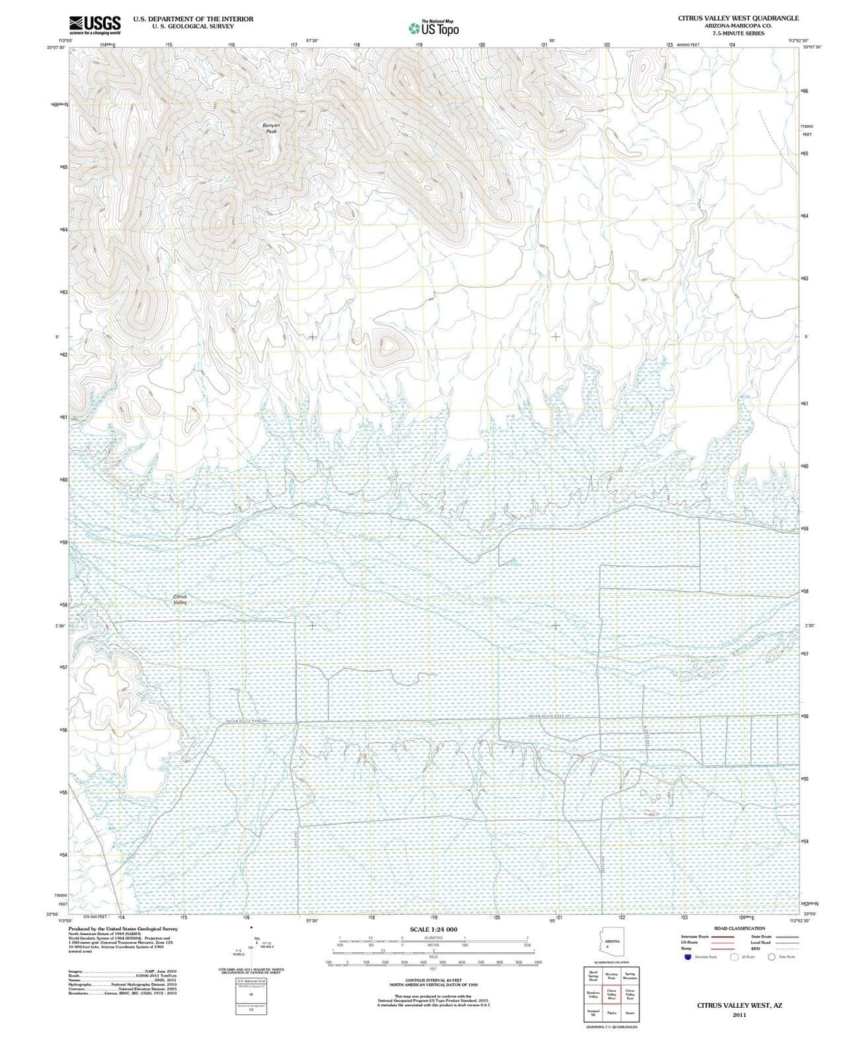 2011 Citrus Valley West, AZ - Arizona - USGS Topographic Map