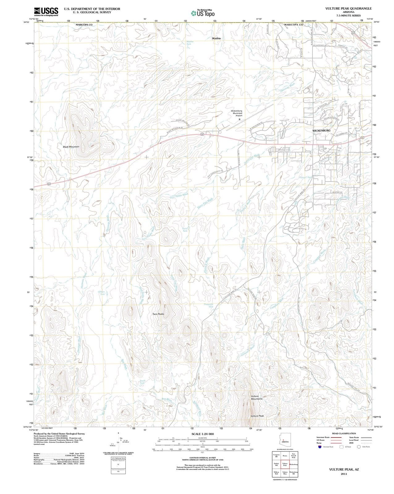 2011 Vulture Peak, AZ - Arizona - USGS Topographic Map