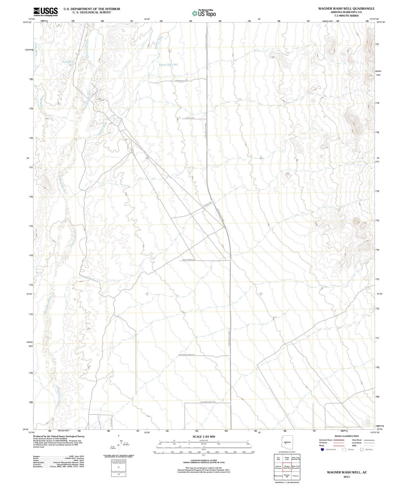 2011 Wagner Wash Well, AZ - Arizona - USGS Topographic Map