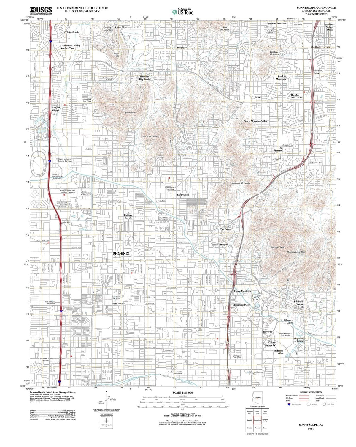 2011 Sunnyslope, AZ - Arizona - USGS Topographic Map
