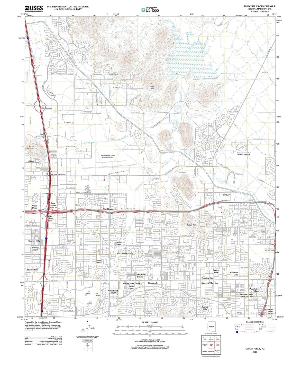 2011 Union Hills, AZ - Arizona - USGS Topographic Map