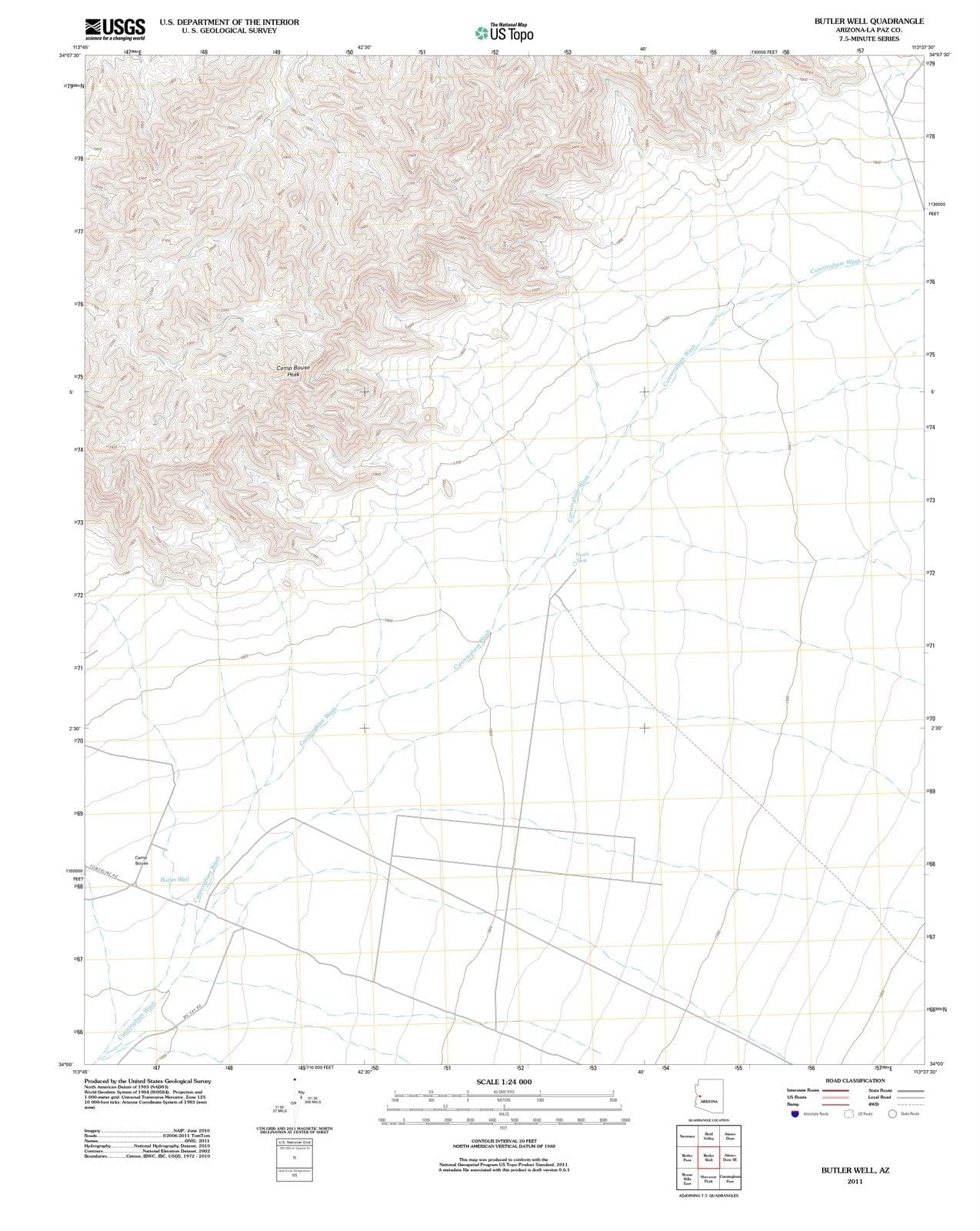2011 Butler Well, AZ - Arizona - USGS Topographic Map