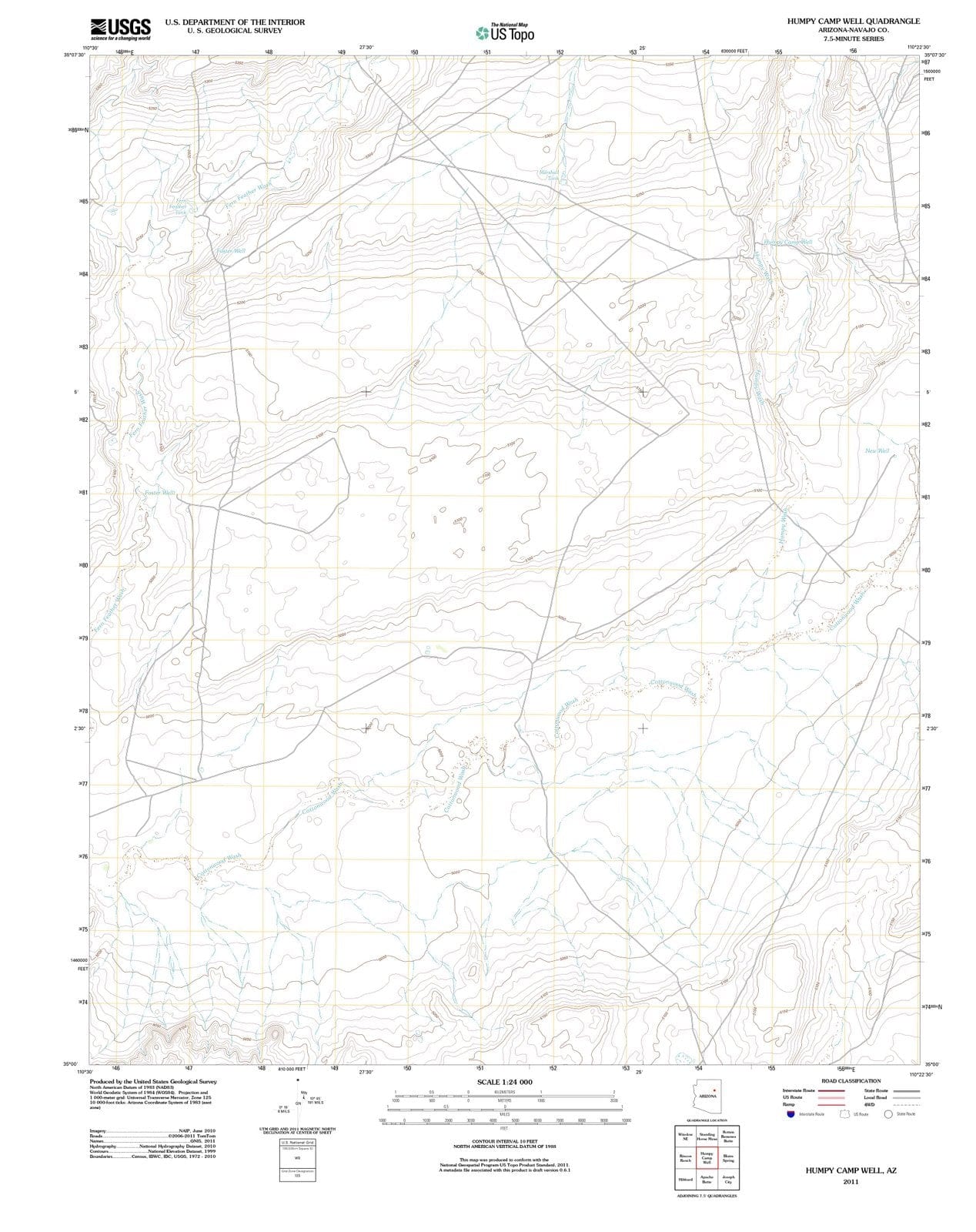 2011 Humpy Camp Well, AZ - Arizona - USGS Topographic Map