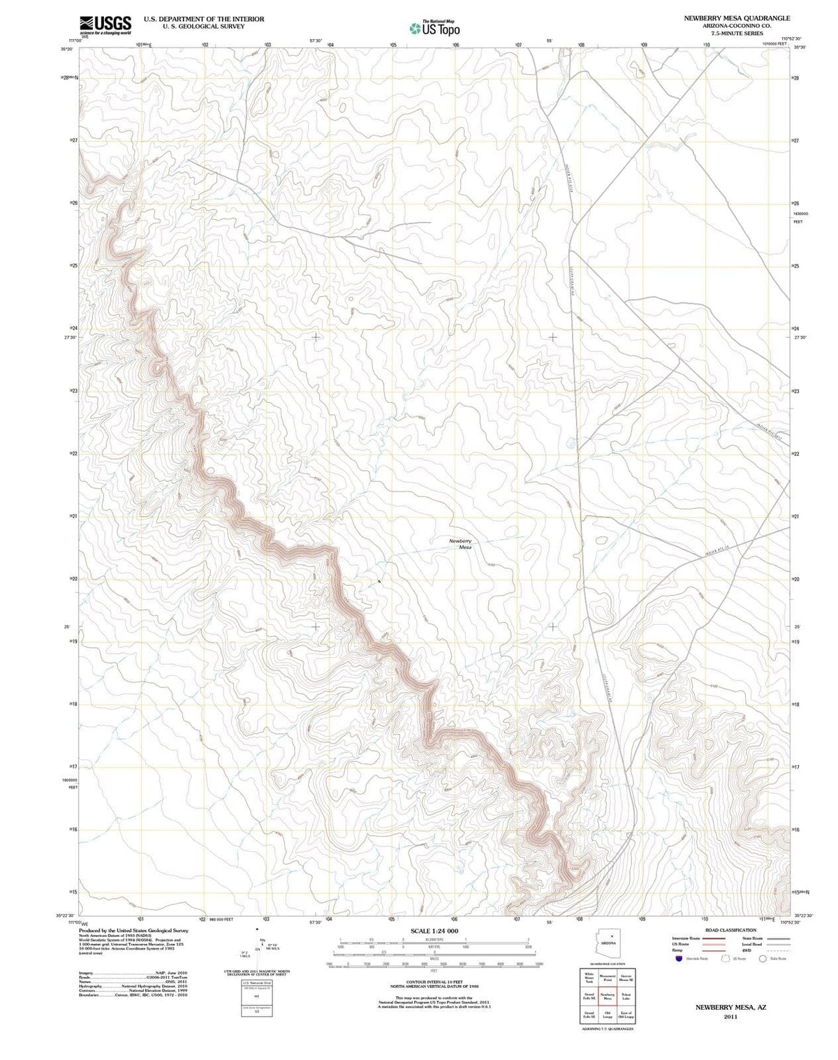 2011 Newberry Mesa, AZ - Arizona - USGS Topographic Map
