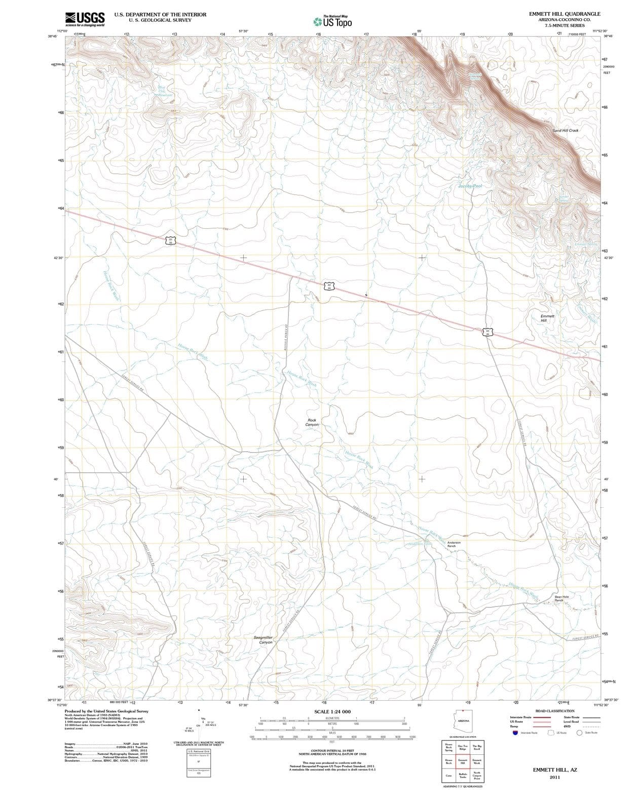 2011 Emmett Hill, AZ - Arizona - USGS Topographic Map