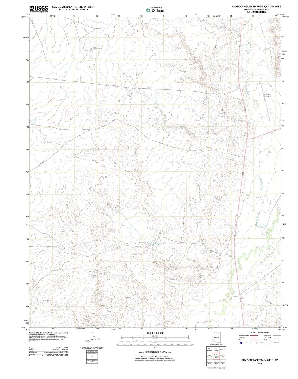2011 Shadow Mountain Well, AZ - Arizona - USGS Topographic Map