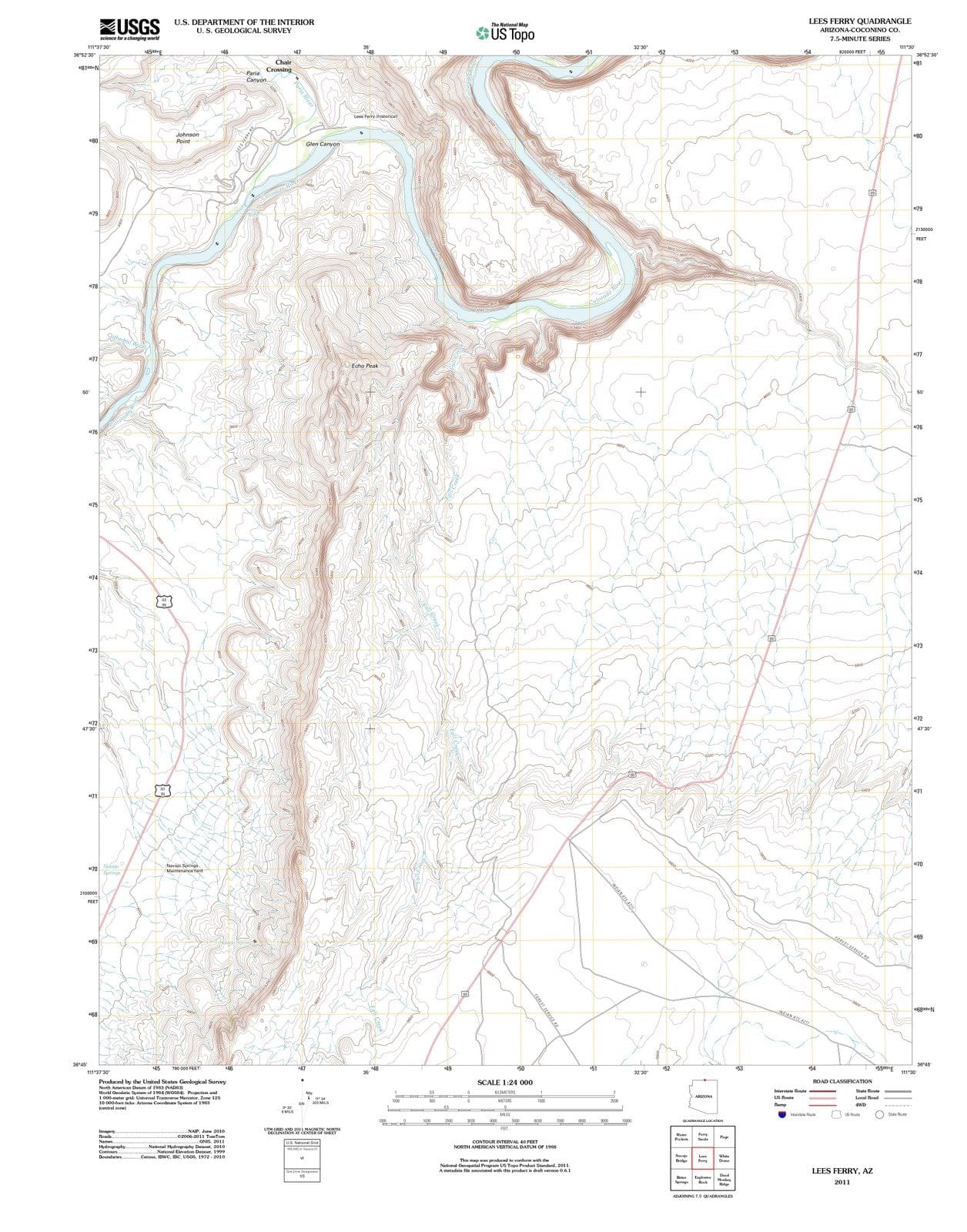 2011 Lees Ferry, AZ - Arizona - USGS Topographic Map