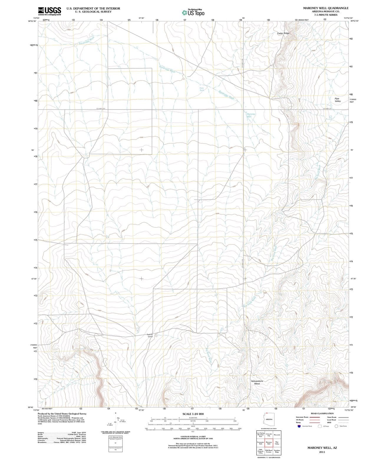 2011 Maroney Well, AZ - Arizona - USGS Topographic Map