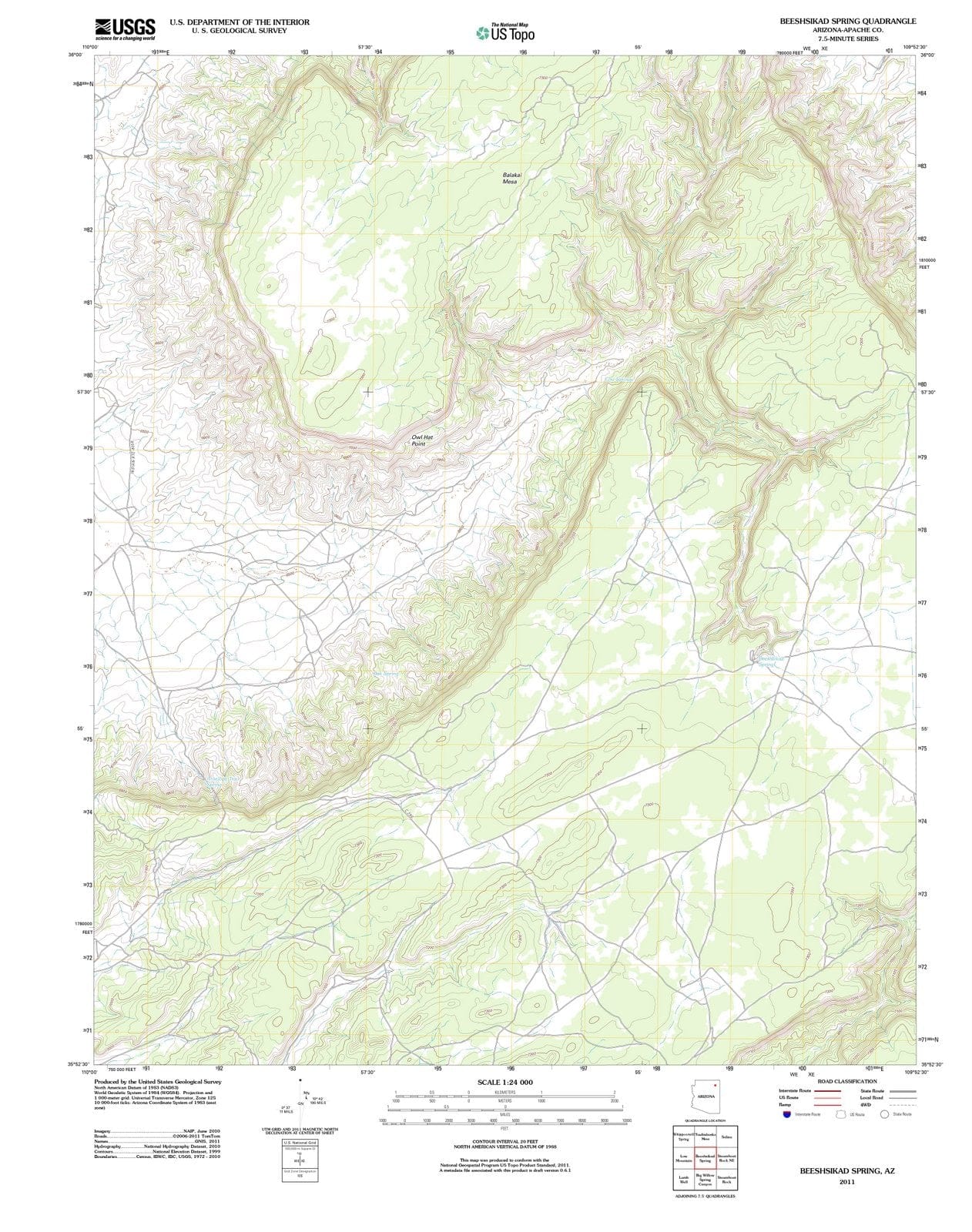 2011 Beeshsikad Spring, AZ - Arizona - USGS Topographic Map