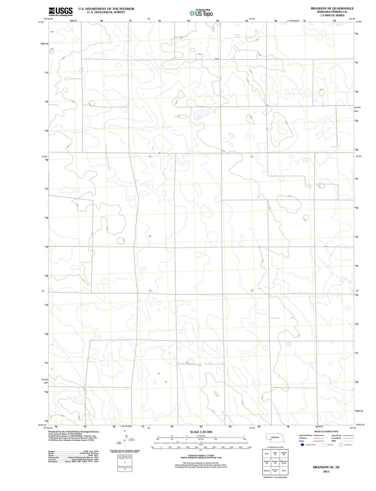 2011 Brandon, NE - Nebraska - USGS Topographic Map v2