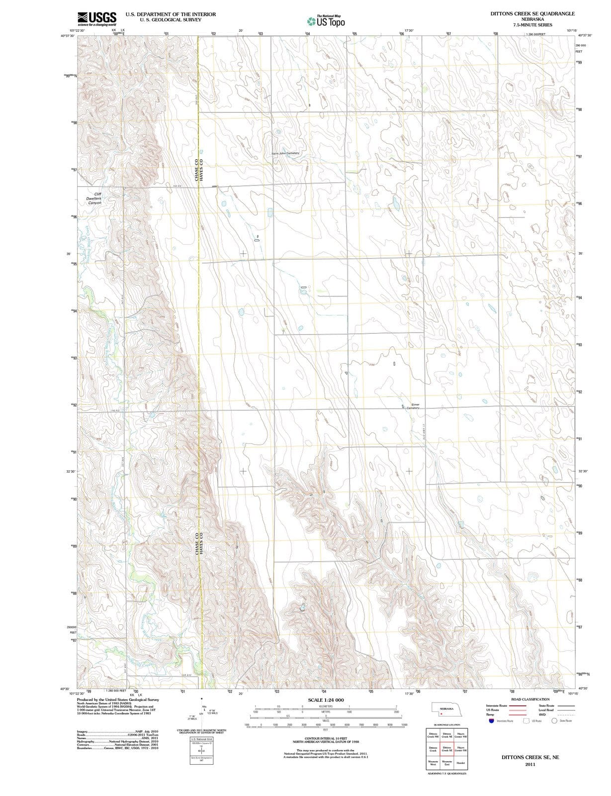 2011 Dittons Creek, NE - Nebraska - USGS Topographic Map v3