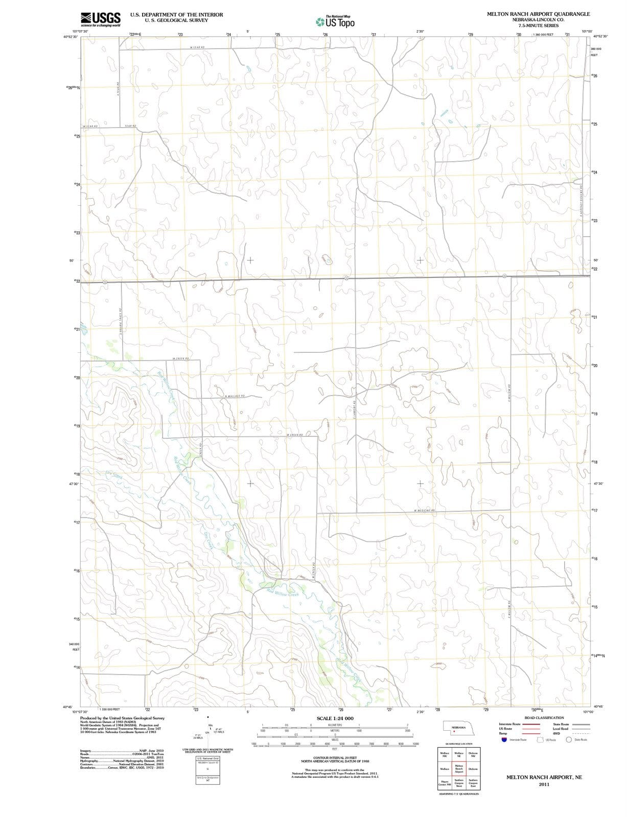 2011 Melton Ranch Airport, NE - Nebraska - USGS Topographic Map