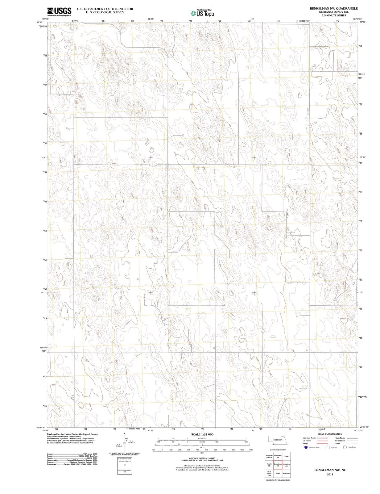 2011 Benkelman, NE - Nebraska - USGS Topographic Map