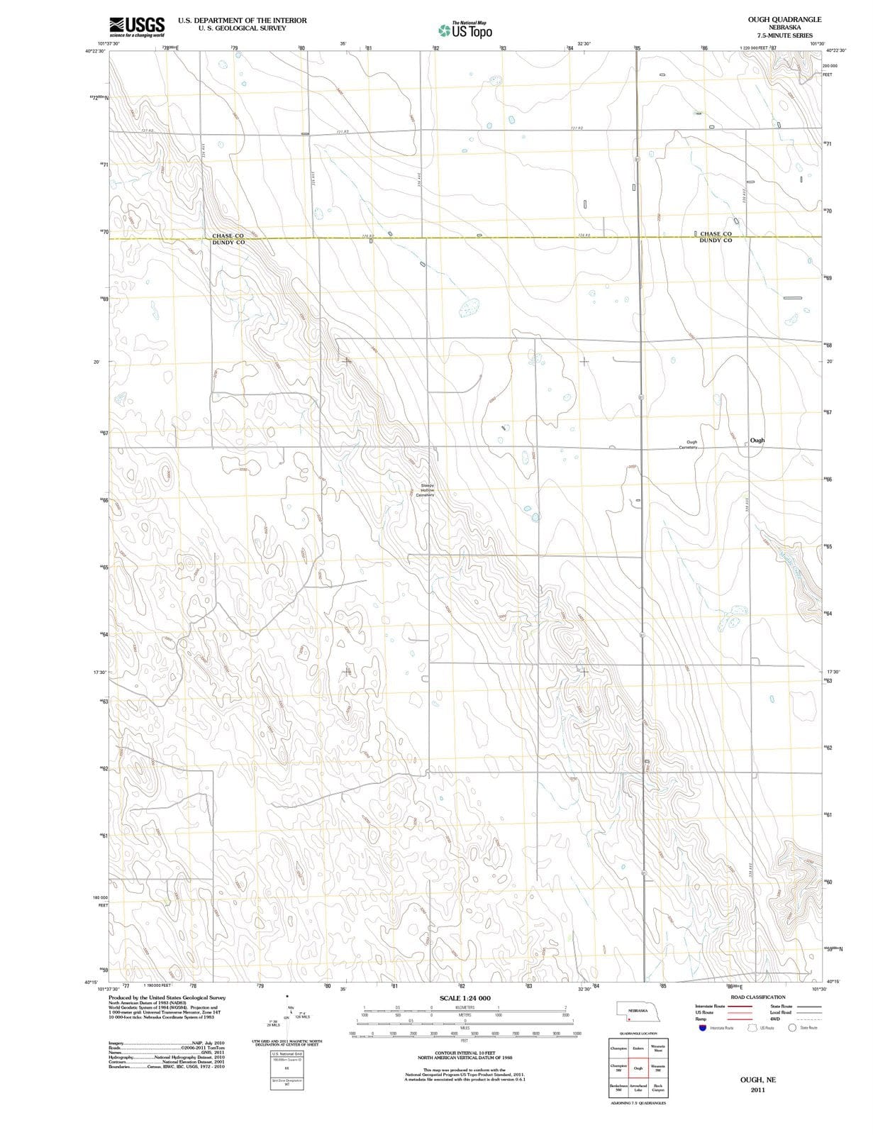 2011 Ough, NE - Nebraska - USGS Topographic Map