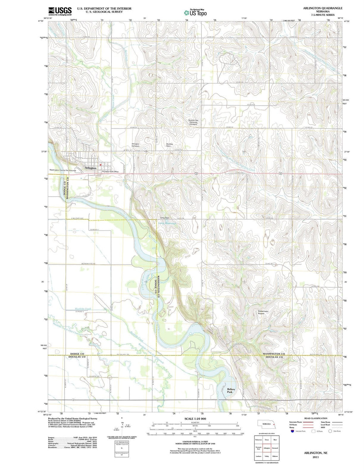 2011 Arlington, NE - Nebraska - USGS Topographic Map
