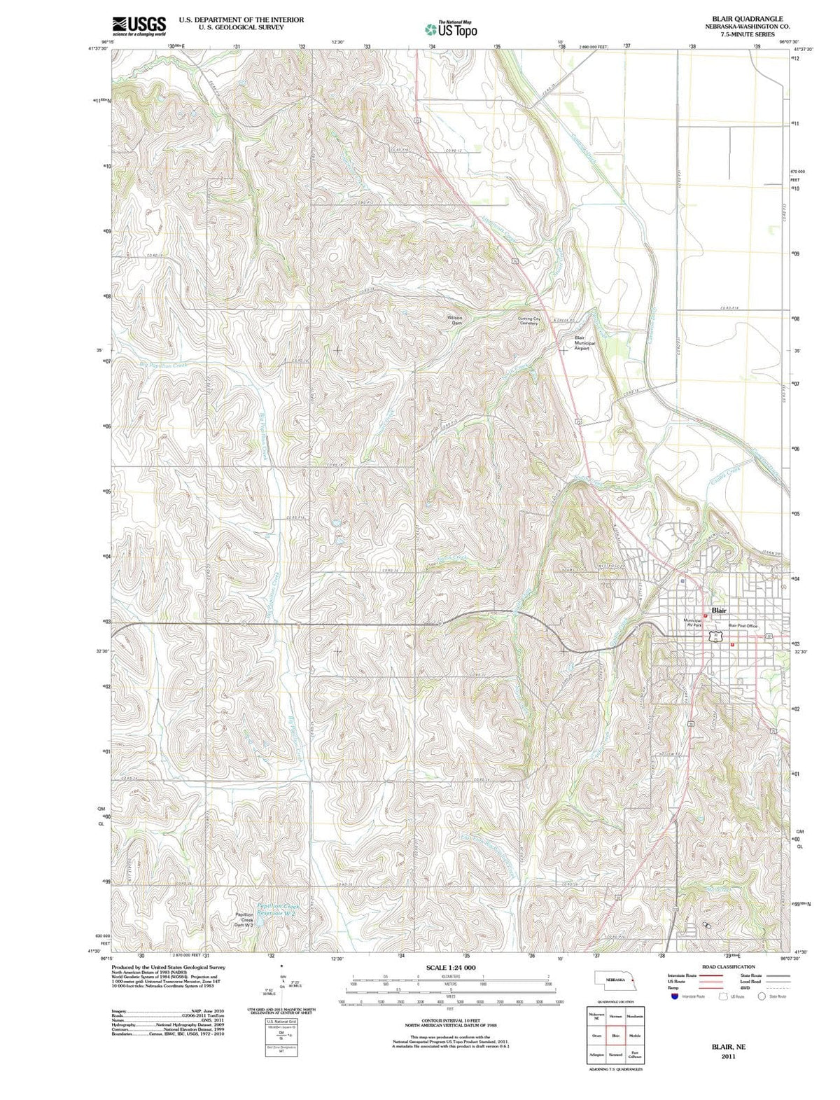 2011 Blair, NE - Nebraska - USGS Topographic Map