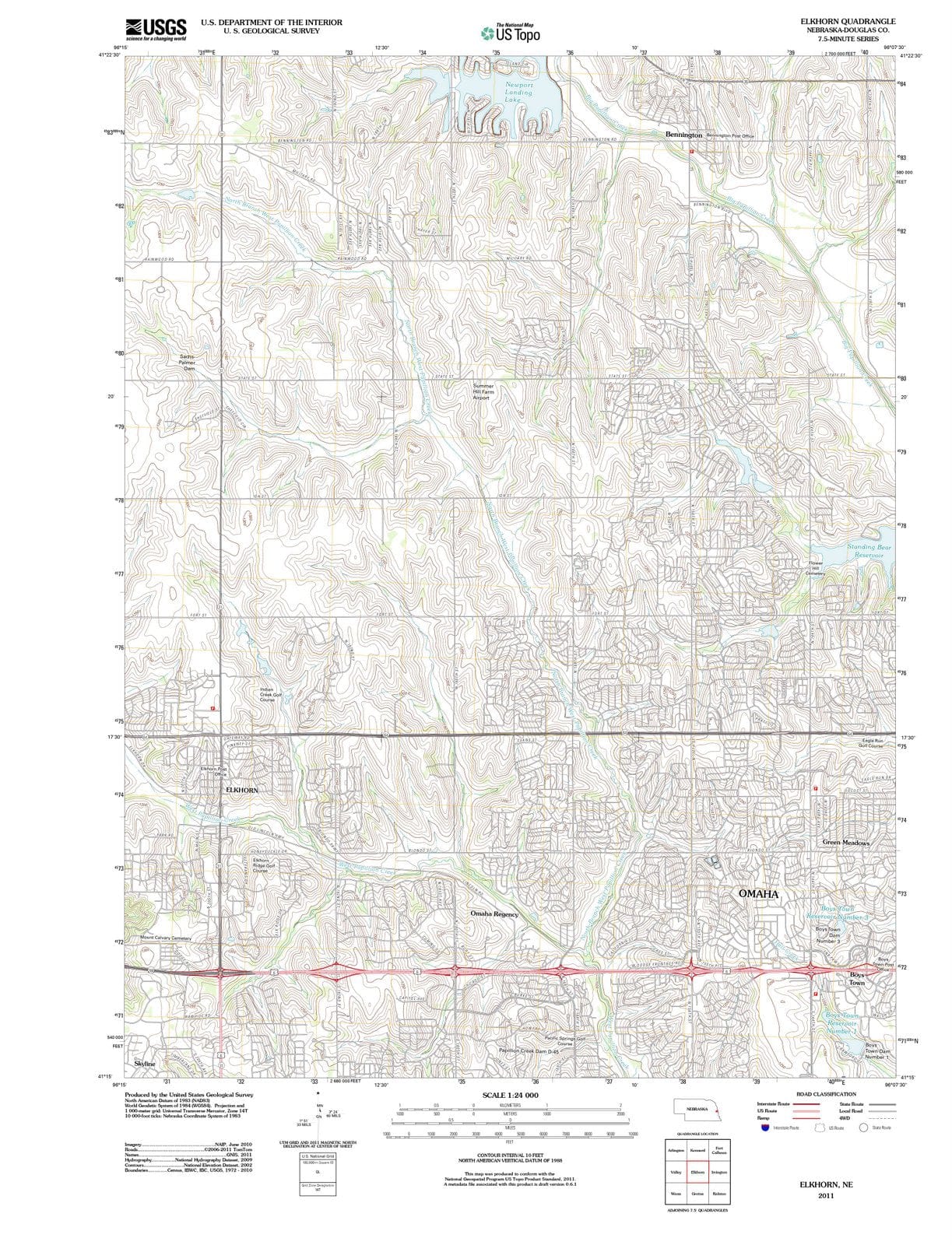 2011 Elkhorn, NE - Nebraska - USGS Topographic Map