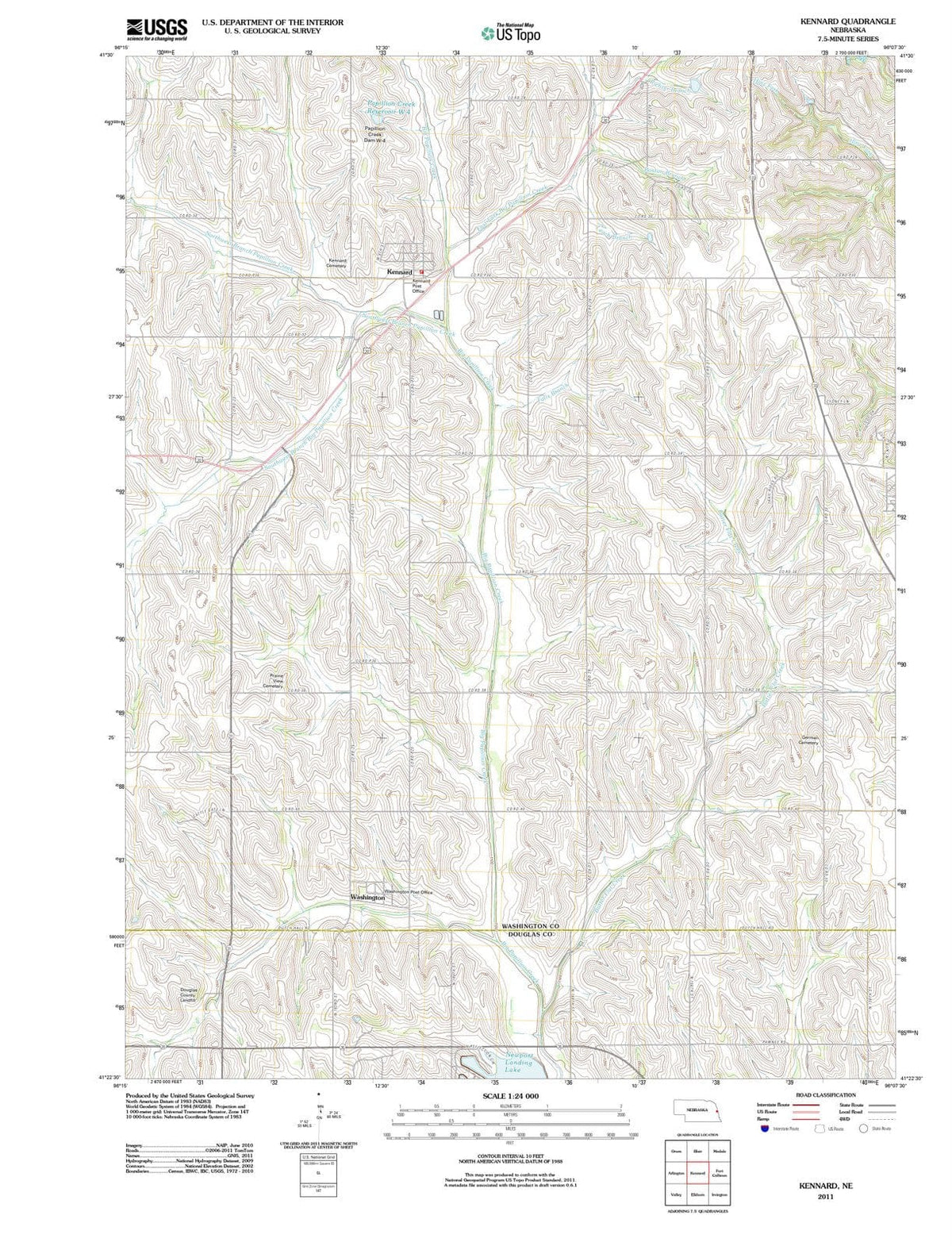 2011 Kennard, NE - Nebraska - USGS Topographic Map