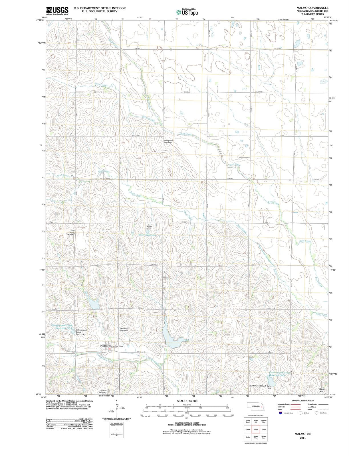 2011 Malmo, NE - Nebraska - USGS Topographic Map