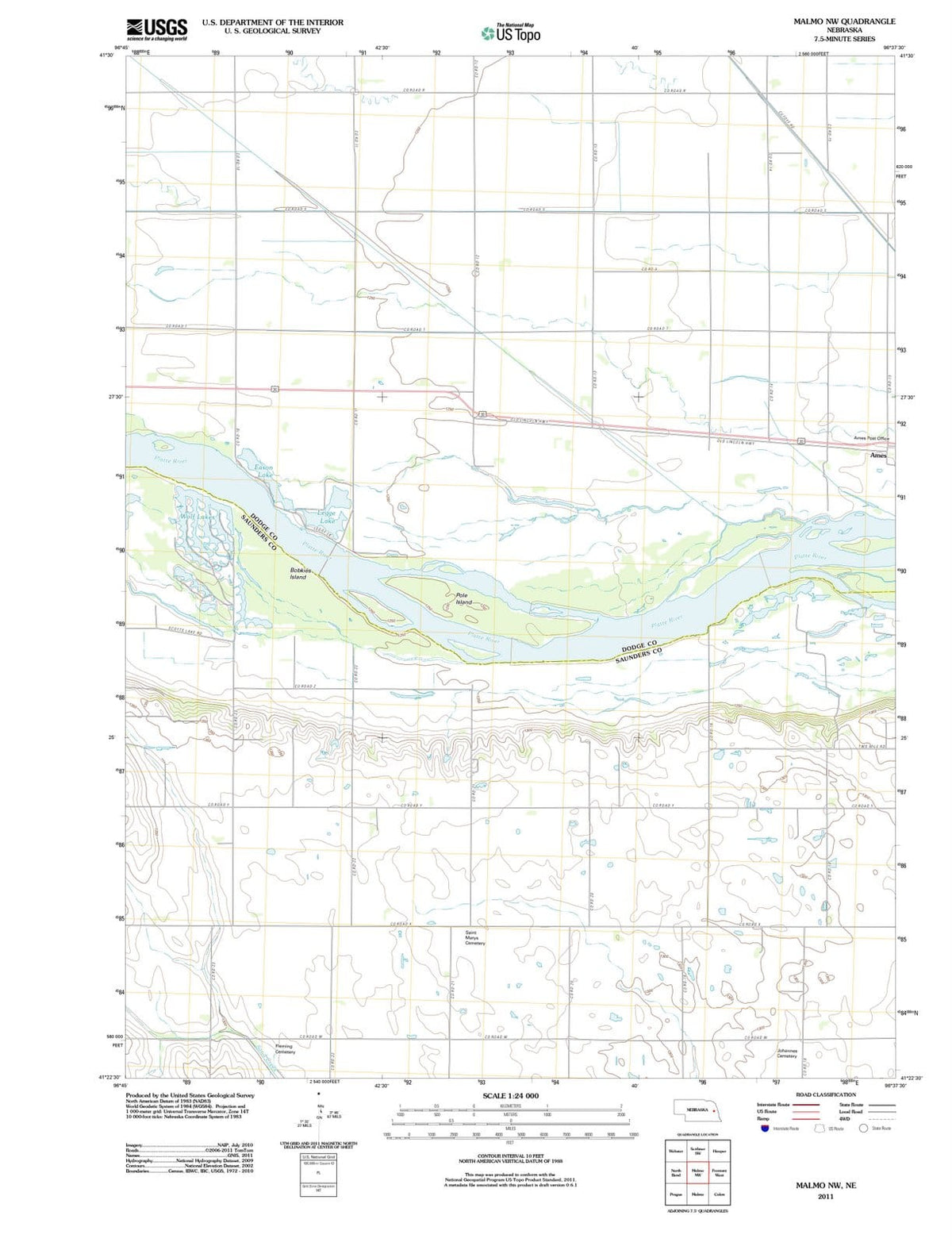 2011 Malmo, NE - Nebraska - USGS Topographic Map v2