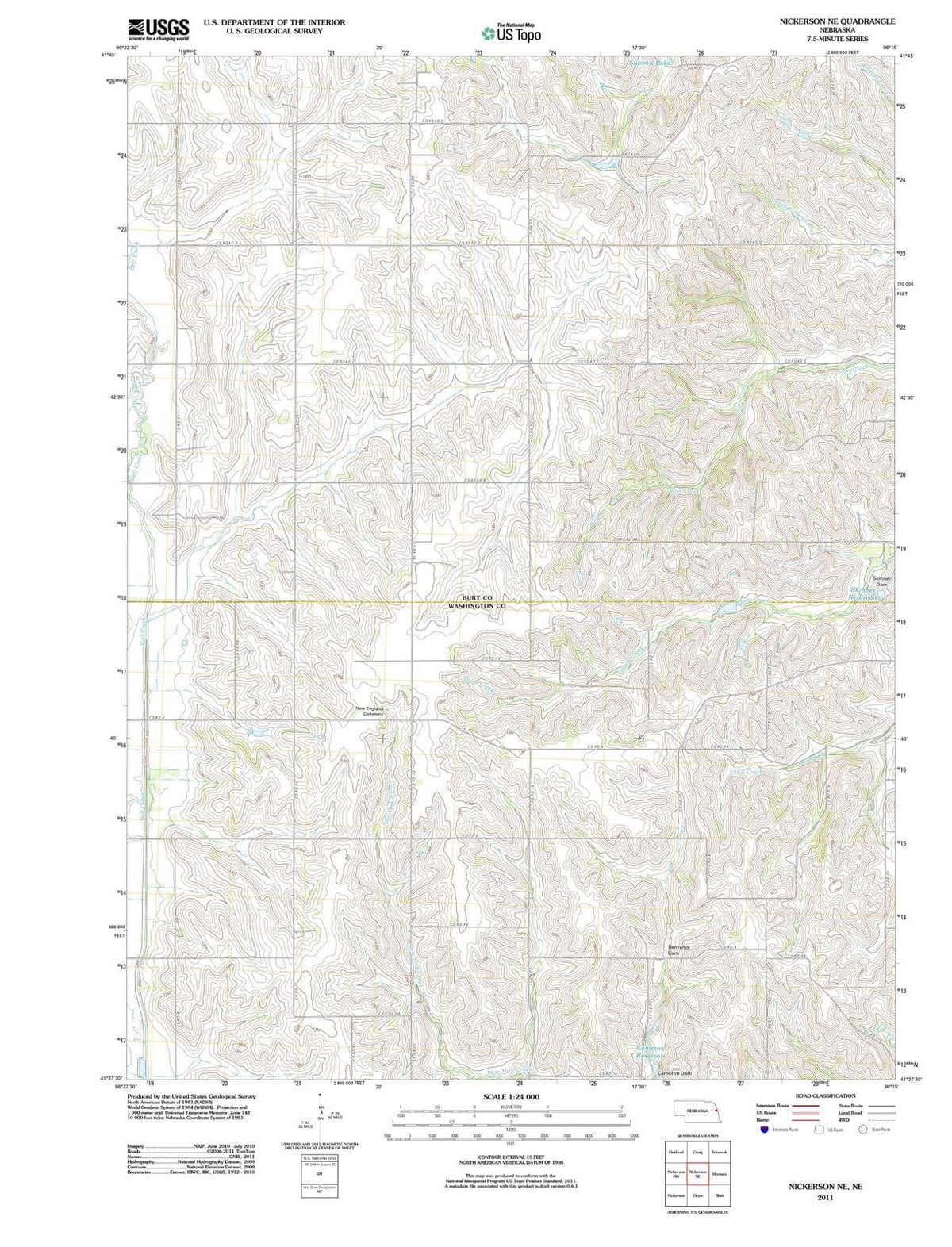 2011 Nickerson, NE - Nebraska - USGS Topographic Map