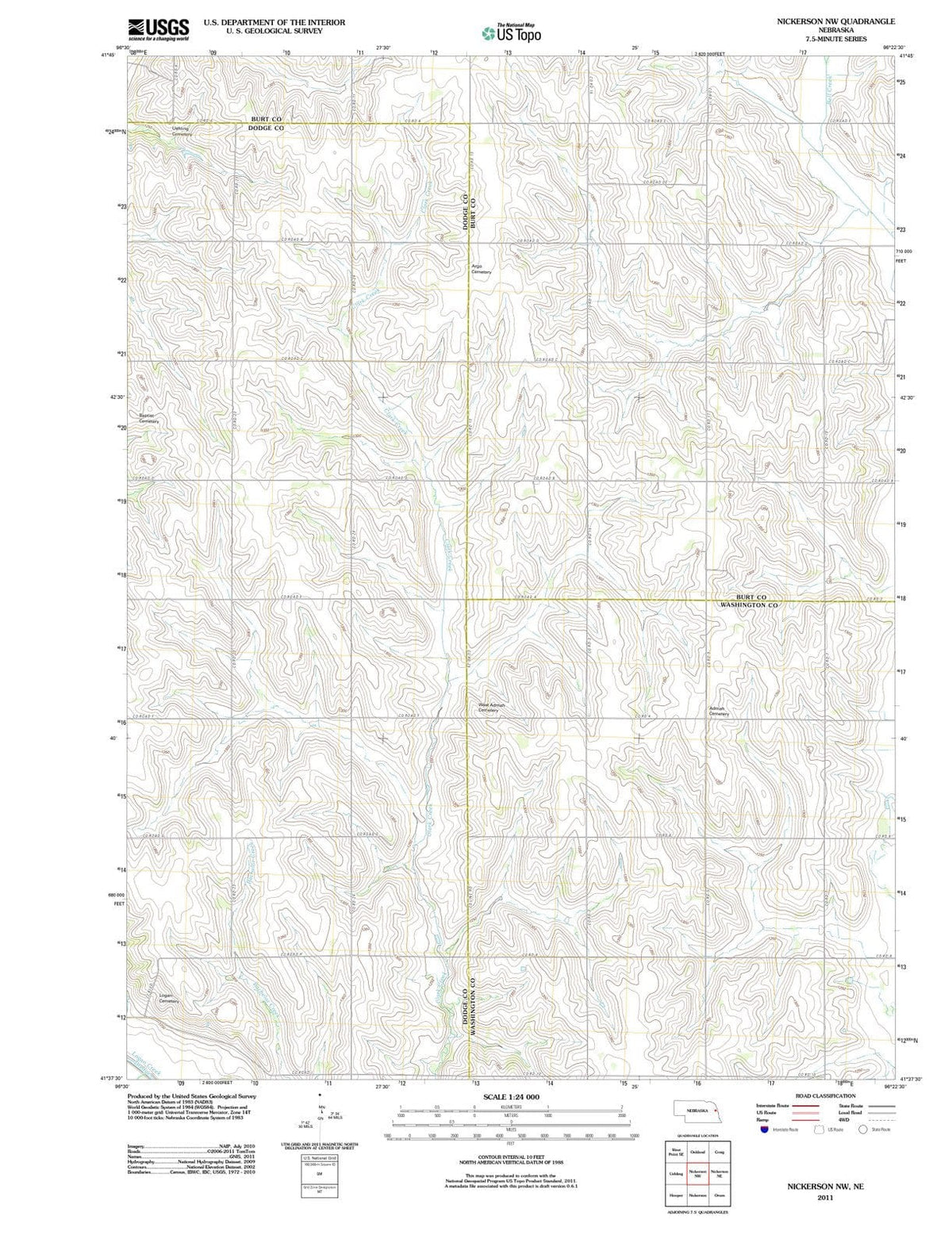 2011 Nickerson, NE - Nebraska - USGS Topographic Map v2