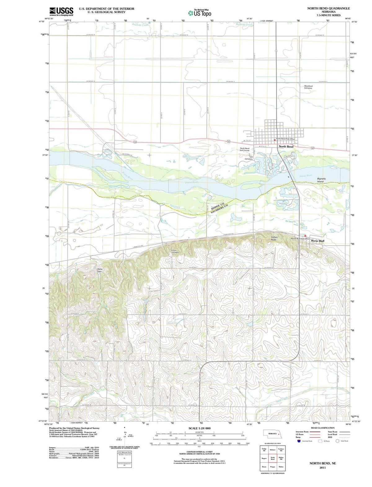 2011 North Bend, NE - Nebraska - USGS Topographic Map