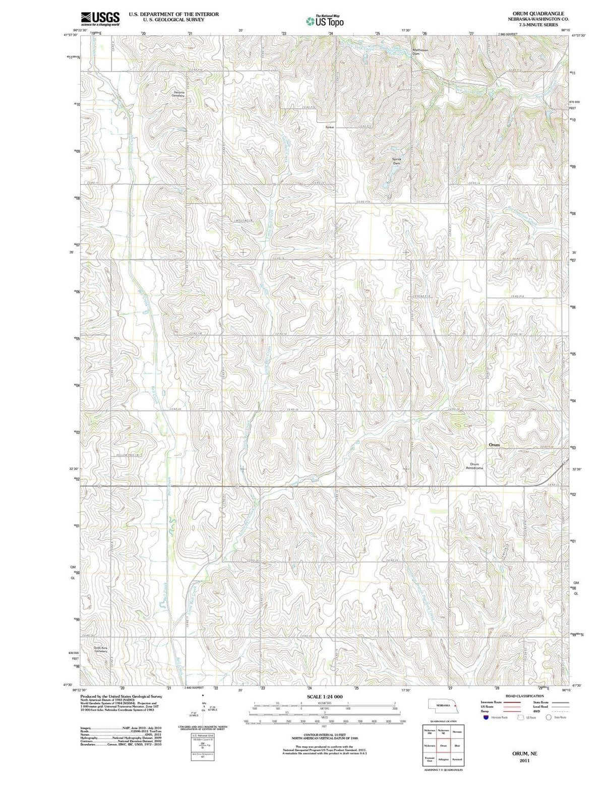 2011 Orum, NE - Nebraska - USGS Topographic Map