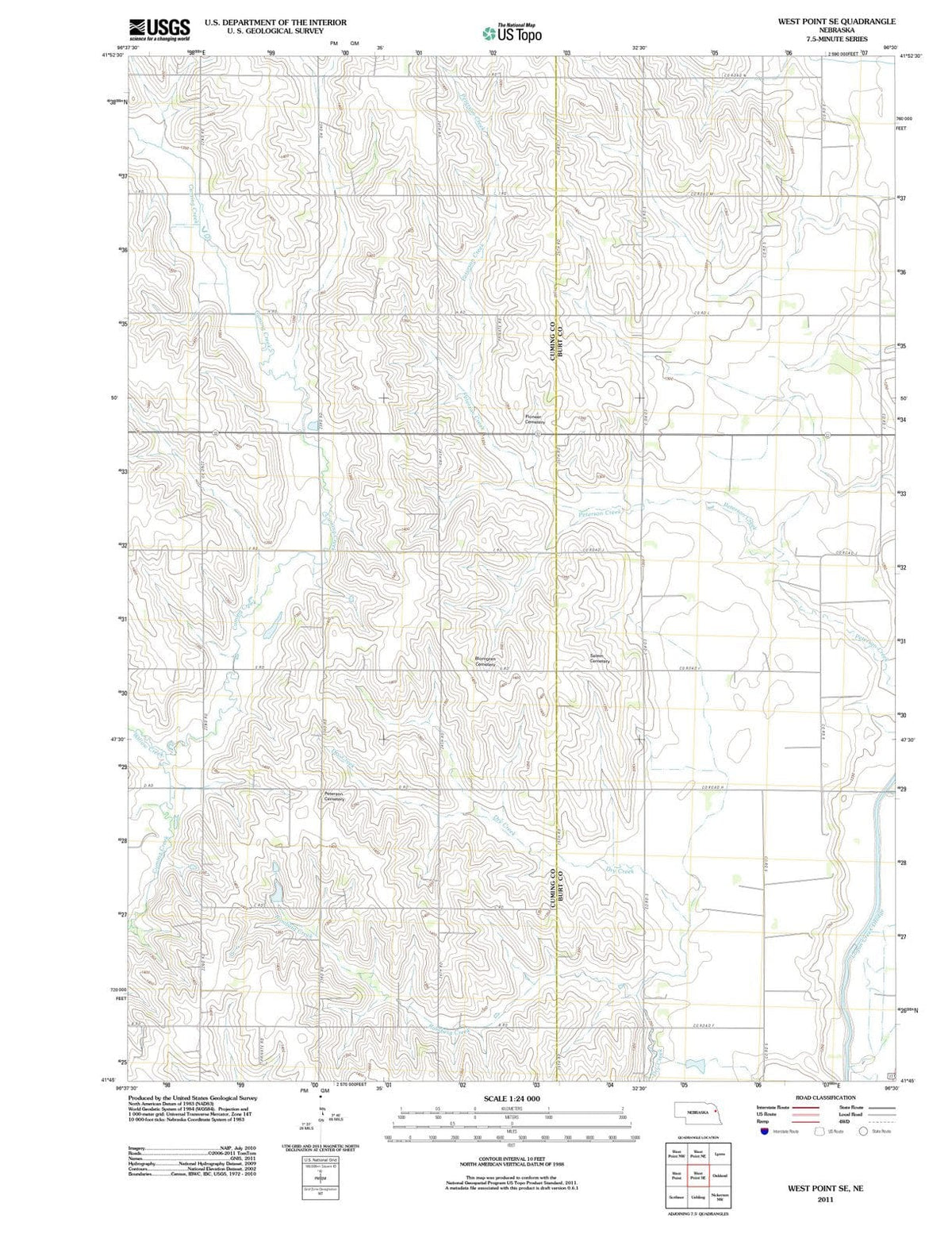 2011 West Point, NE - Nebraska - USGS Topographic Map v3