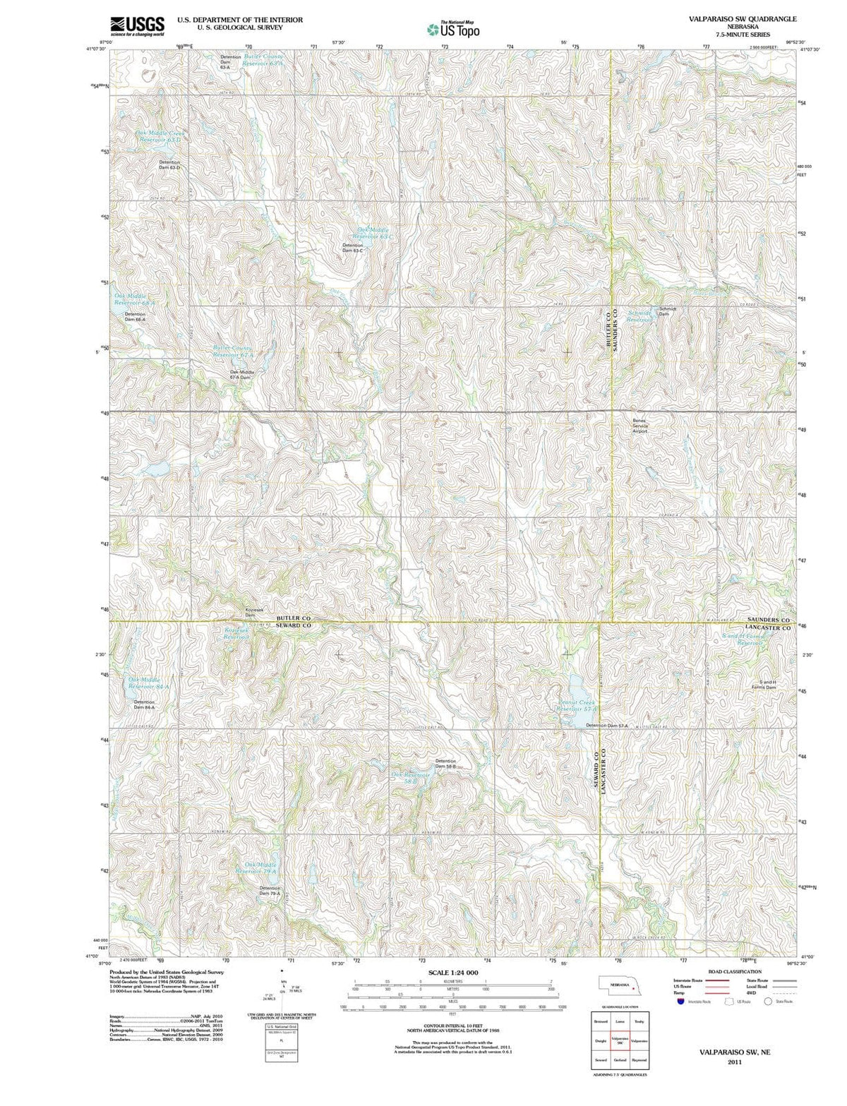 2011 Valparaiso, NE - Nebraska - USGS Topographic Map v2