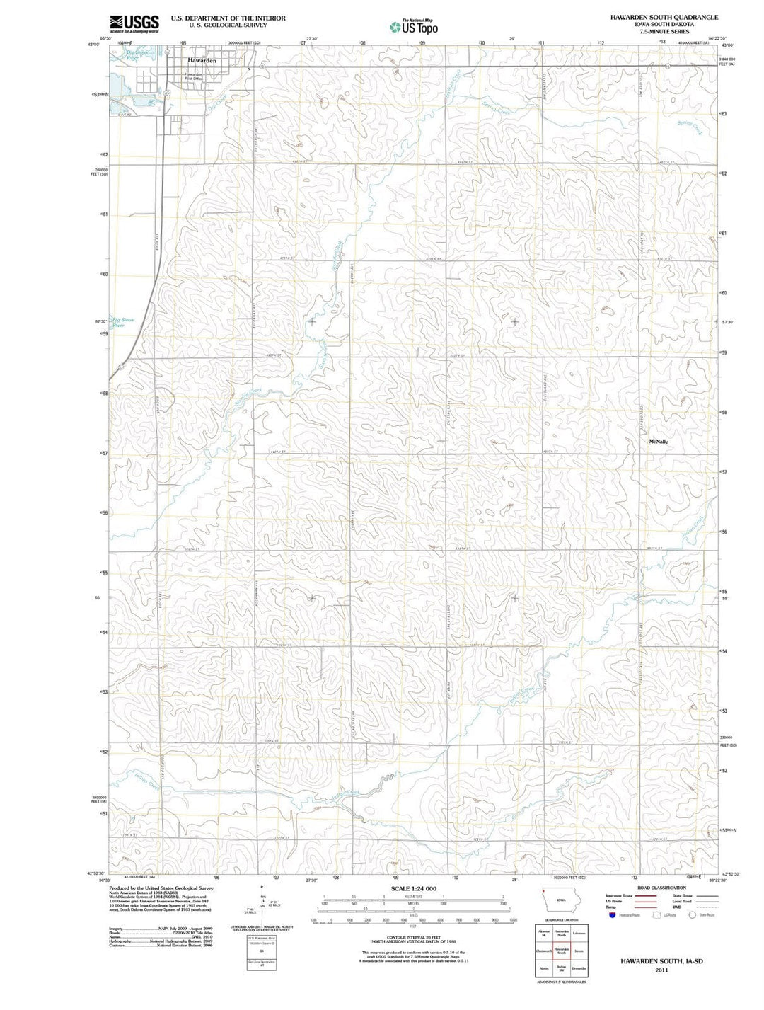 2011 Hawarden South, IA - Iowa - USGS Topographic Map