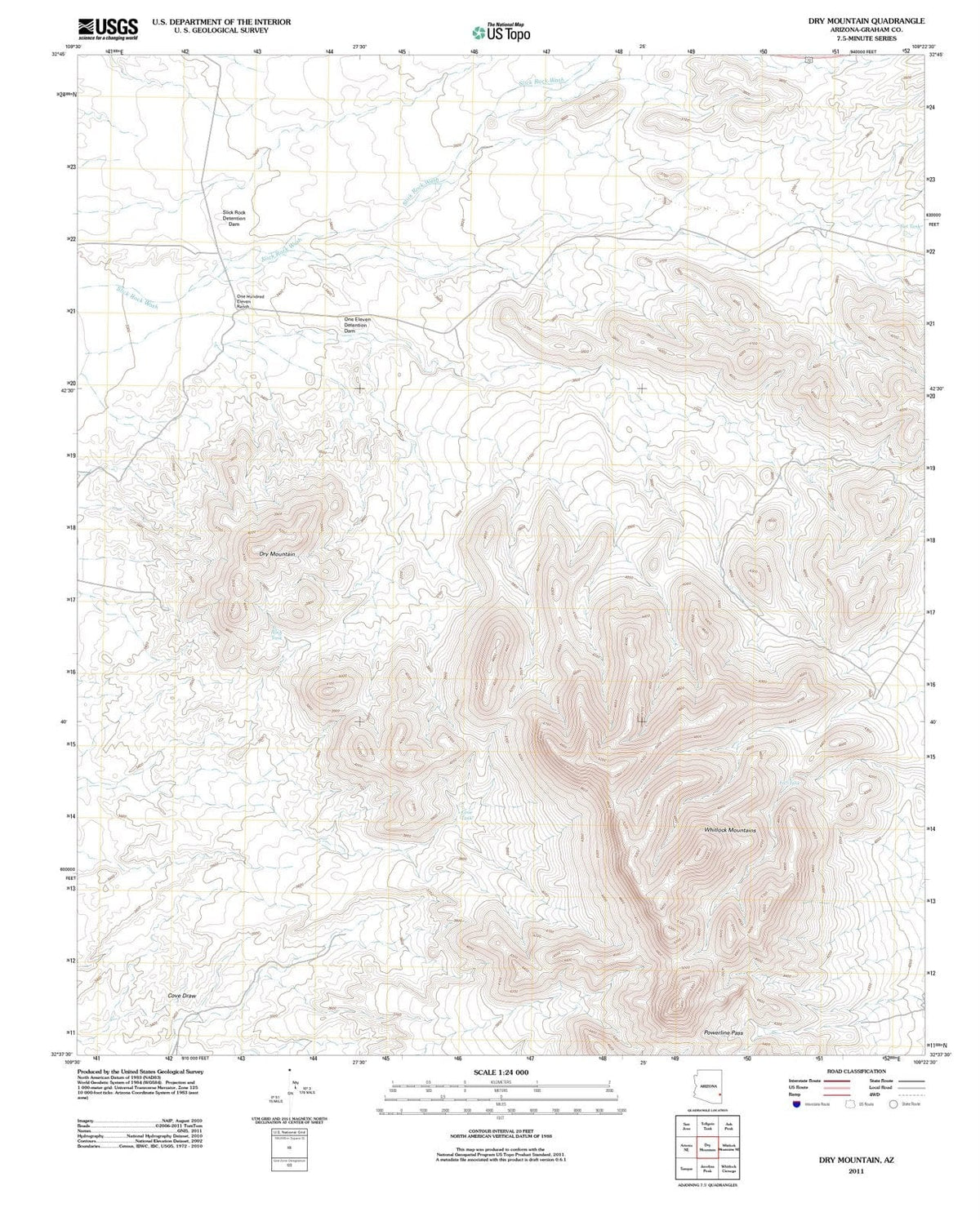2011 Dry Mountain, AZ - Arizona - USGS Topographic Map